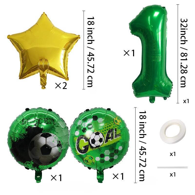 Football Star Number Foil Balloons, Multi Shape Mixed Color Set, Birthday Party Decor, Sports Events, School Celebrations, Festival Decor