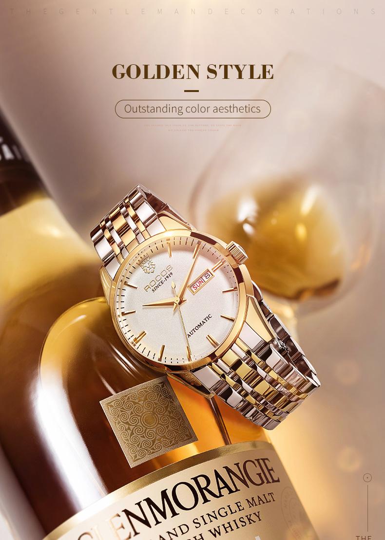 ROCOS Luxury Fully Automatic Mechanical Watch | High-End Stylish Design, Waterproof & Durable, Men's Minimalist Elegance, Showcasing Exceptional Taste