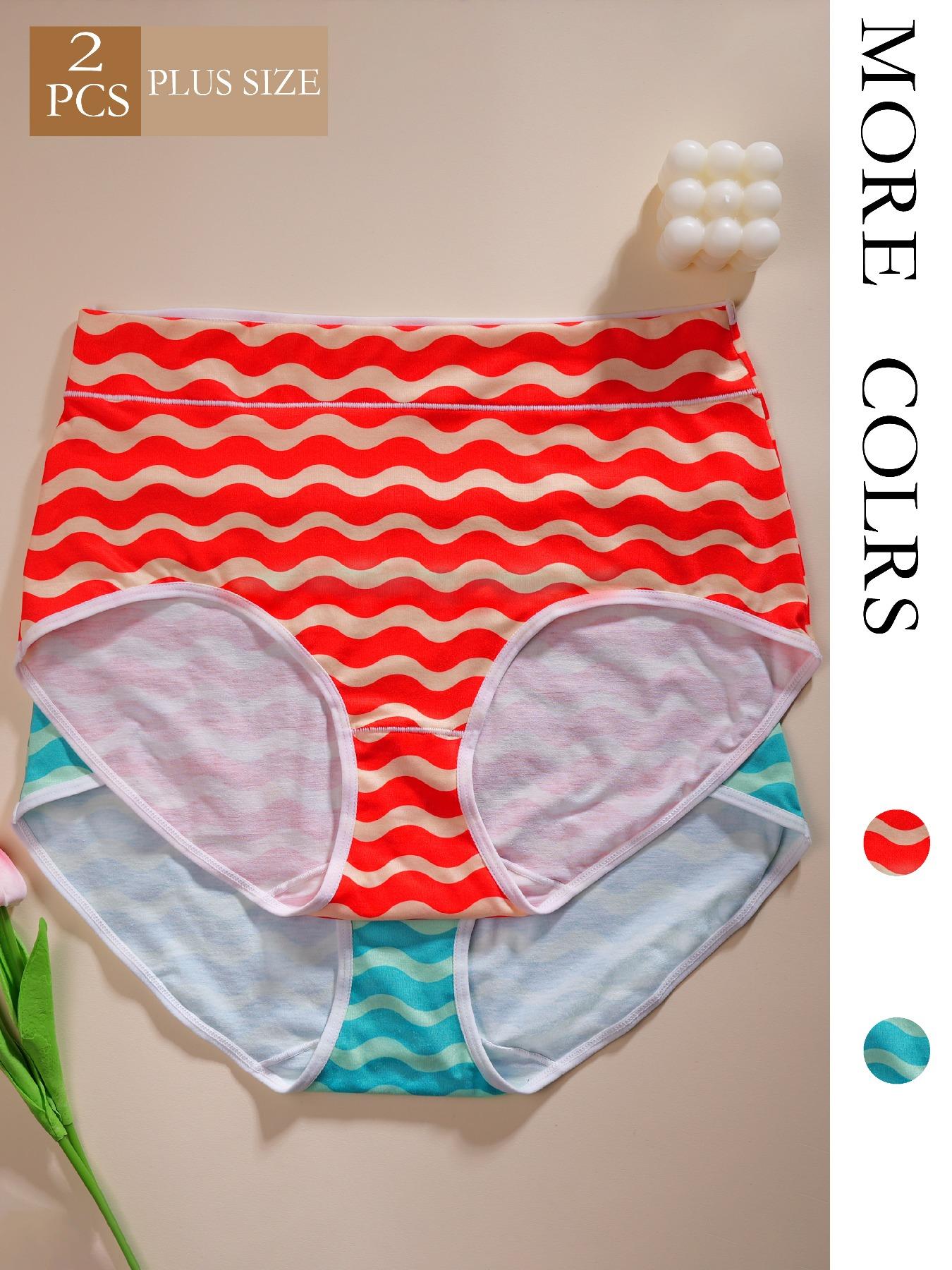 Plus size Women's Mid-Waist Underwear, Breathable Elastic Comfort Panties, Casual All-Seasons Briefs, Multiple Colors Available