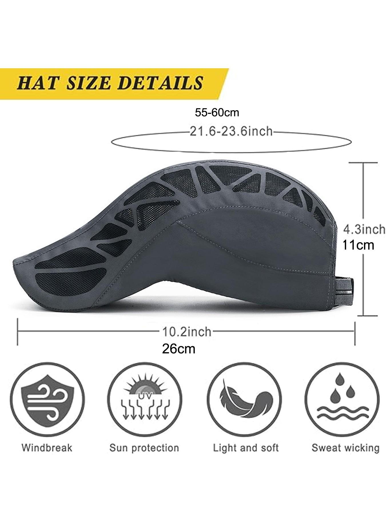 2 Pack Men's Mesh Breathable Fitted Newsboy Cycling Cap | Retro Literary Painter Peaked Sunshade Cap