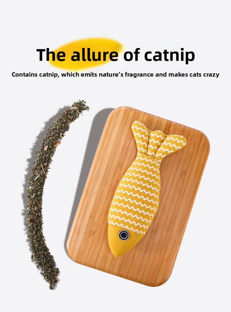 Cat Toys, Self-Entertainment Kitten Teaser Wand, Boredom Relief Catnip Simulated Fish, Kitten Teething Pet Supplies