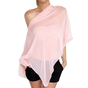 Womens Summer Solid Sheer Blouse Chiffon Caftan Poncho Cover up Elegant Bridal Shower Engagement Prom Gala Spring Vacation Festival Trendy Cute Soft Breathable Lightweight Flowy