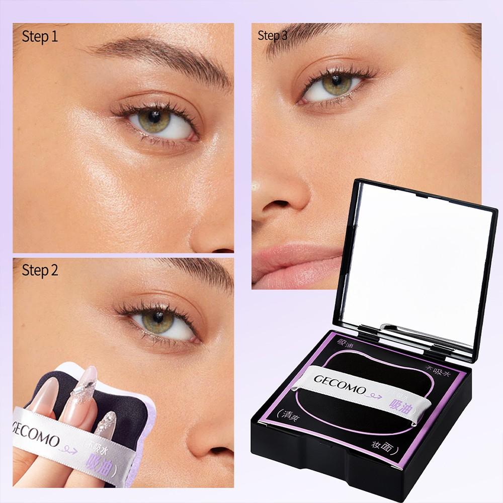 Portable Oil Blotting Sheets with Puff No Dirty Hands Long Lasting