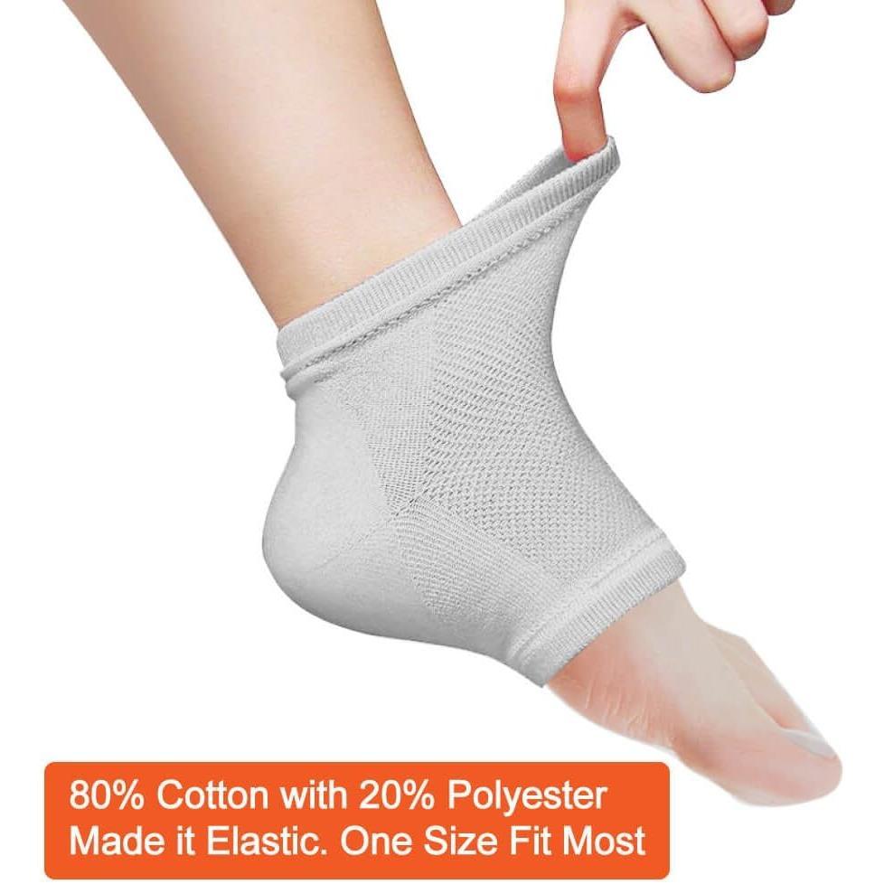 5 Pairs Moisturizing Gel Heel Socks Open  Socks for Dry Hard Cracked Heels, 5 Colors