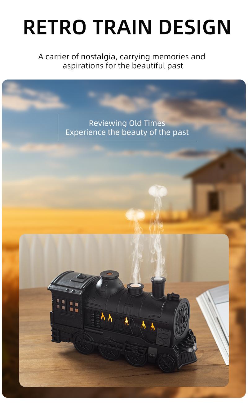 train diffuser Small train aromatherapy machine essential oil diffuser desktop retro ornaments humidifier home large fog remote control