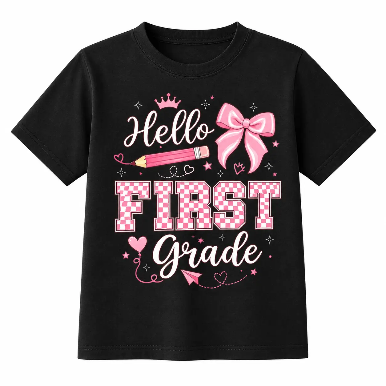 Hello First Grade First Day of School Teacher Girls T-Shirt