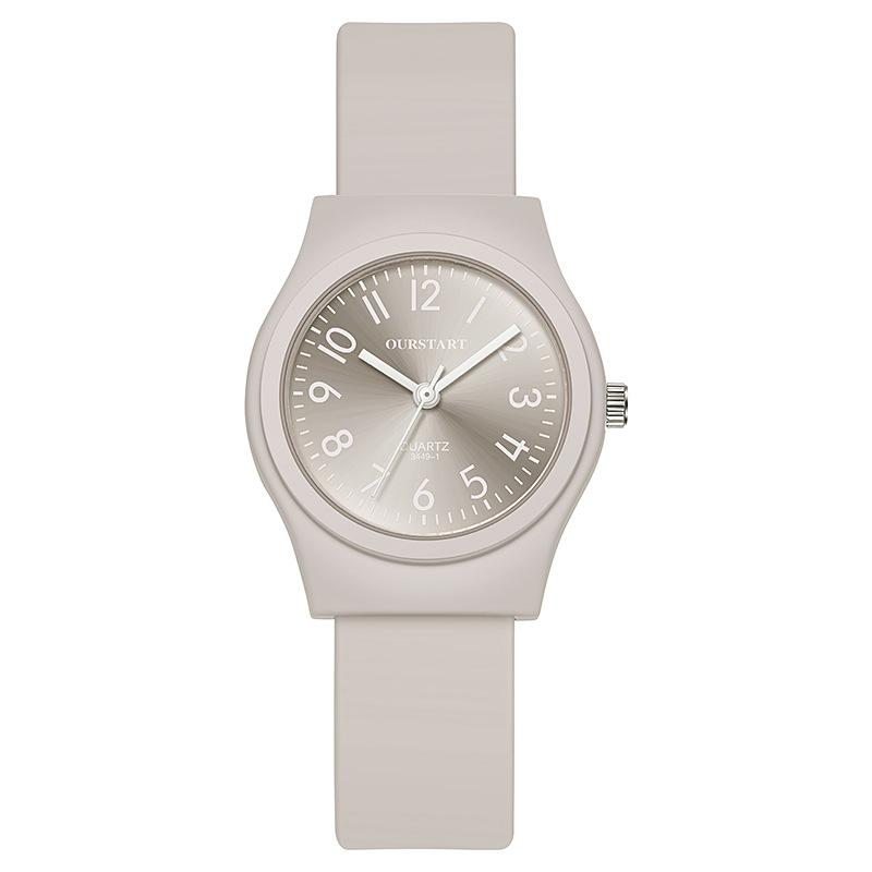 Pastel Digital Watches for Girls - High-End Silicone Quartz Fashion Women's Watches with Decorative Design for Students