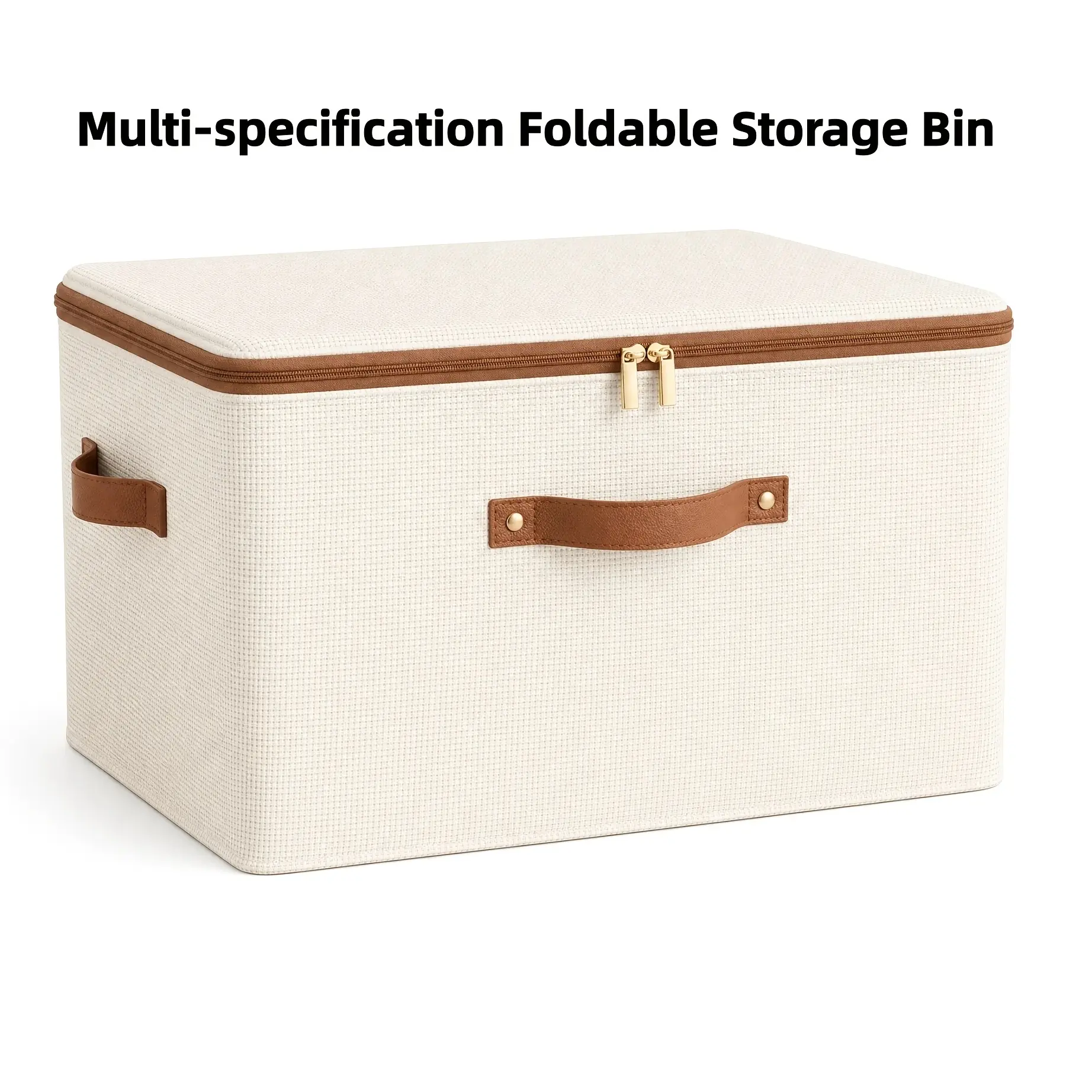 Large Capacity Fabric Zipper Wardrobe Storage Box, Foldable and Covered Bed Bottom Storage Box, Clothing and Bed Sheet Sorting Box, Space Saving Dust-proof Storage Box Suitable for Bedrooms, Dormitories, and Laundry Rooms
