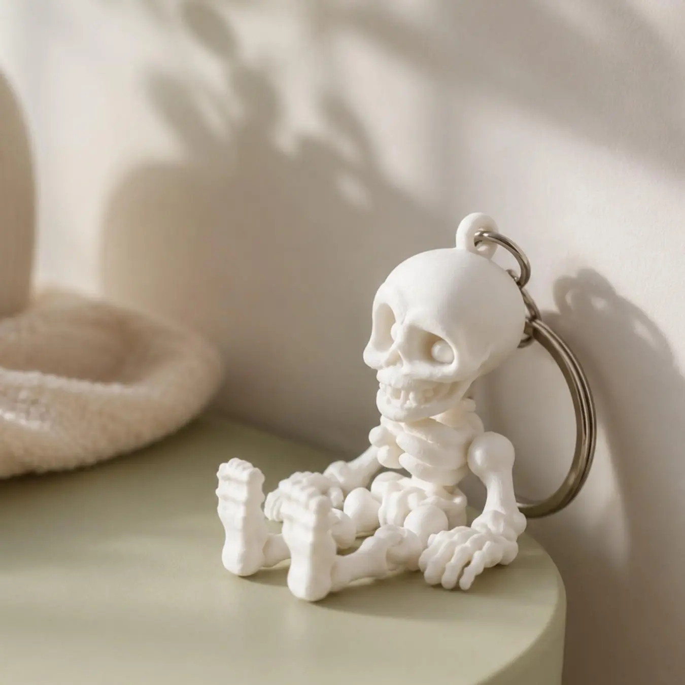 3D Printed Skull Keychain, Halloween Fun Decoration, Full Joint Movement, Skeleton Model Mini Toy, All Seasons Accessory