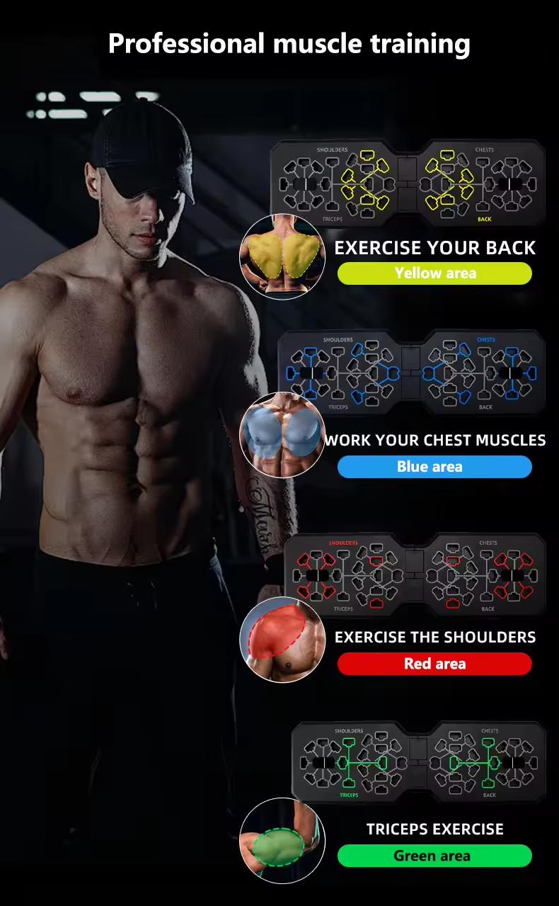 16-in-1 Multi-Function Push Up Handles: Portable, Foldable, and Suitable for Men and Women - ABS Material, No Power Required Home Gym Exercise Equipment