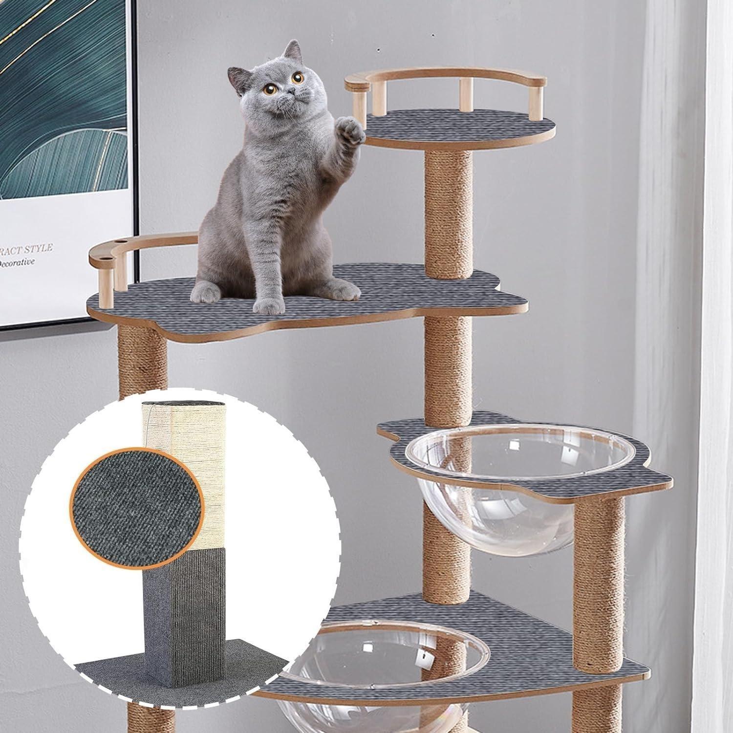 Self-Adhesive Cat Scratching Post, Customizable Cat Climbing Pad, Sofa and Wall Furniture Protector, Durable Pet Accessory, Vertical Scratcher
