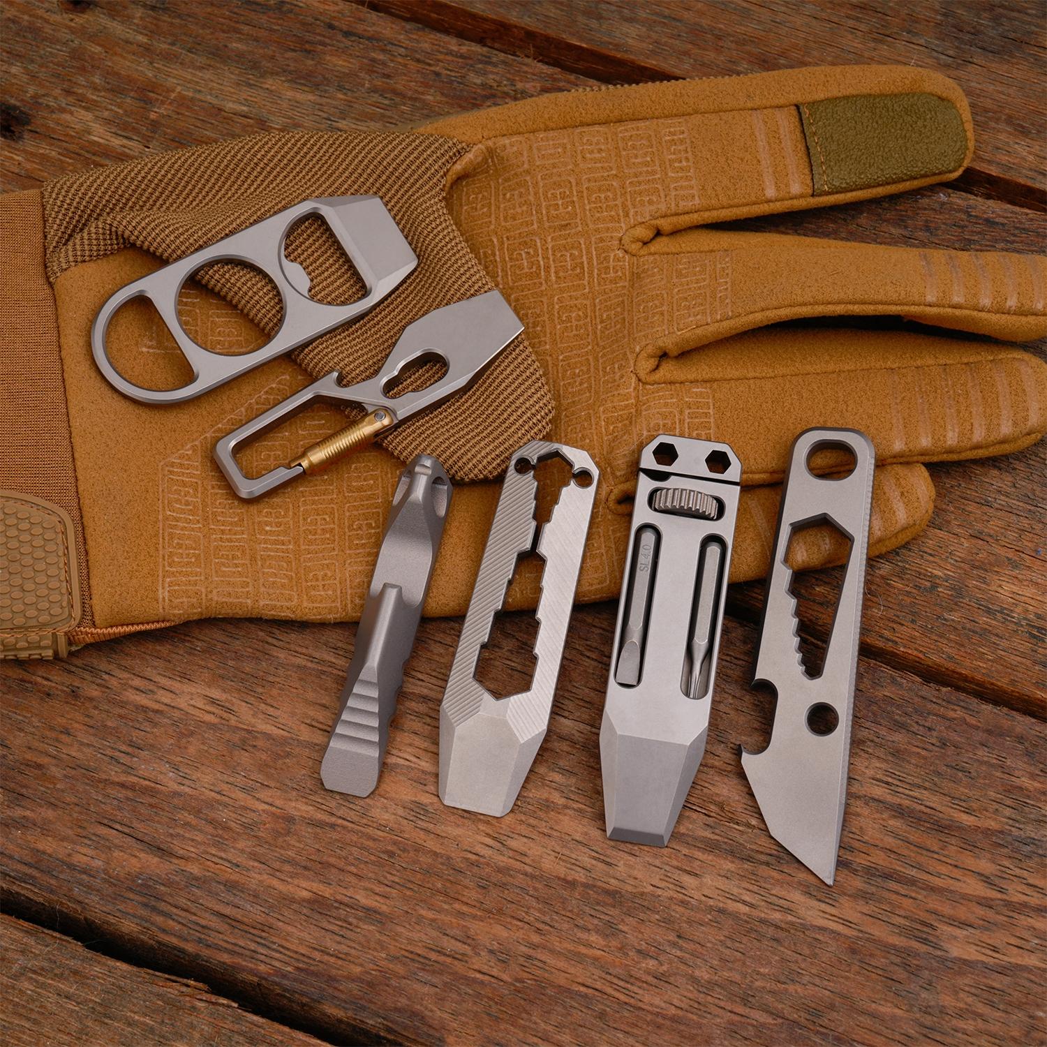 Mini Edc Tool Titanium Alloy Material, Compact Multitool for Everyday Carry, Durable and Lightweight Pocket Knife Accessory