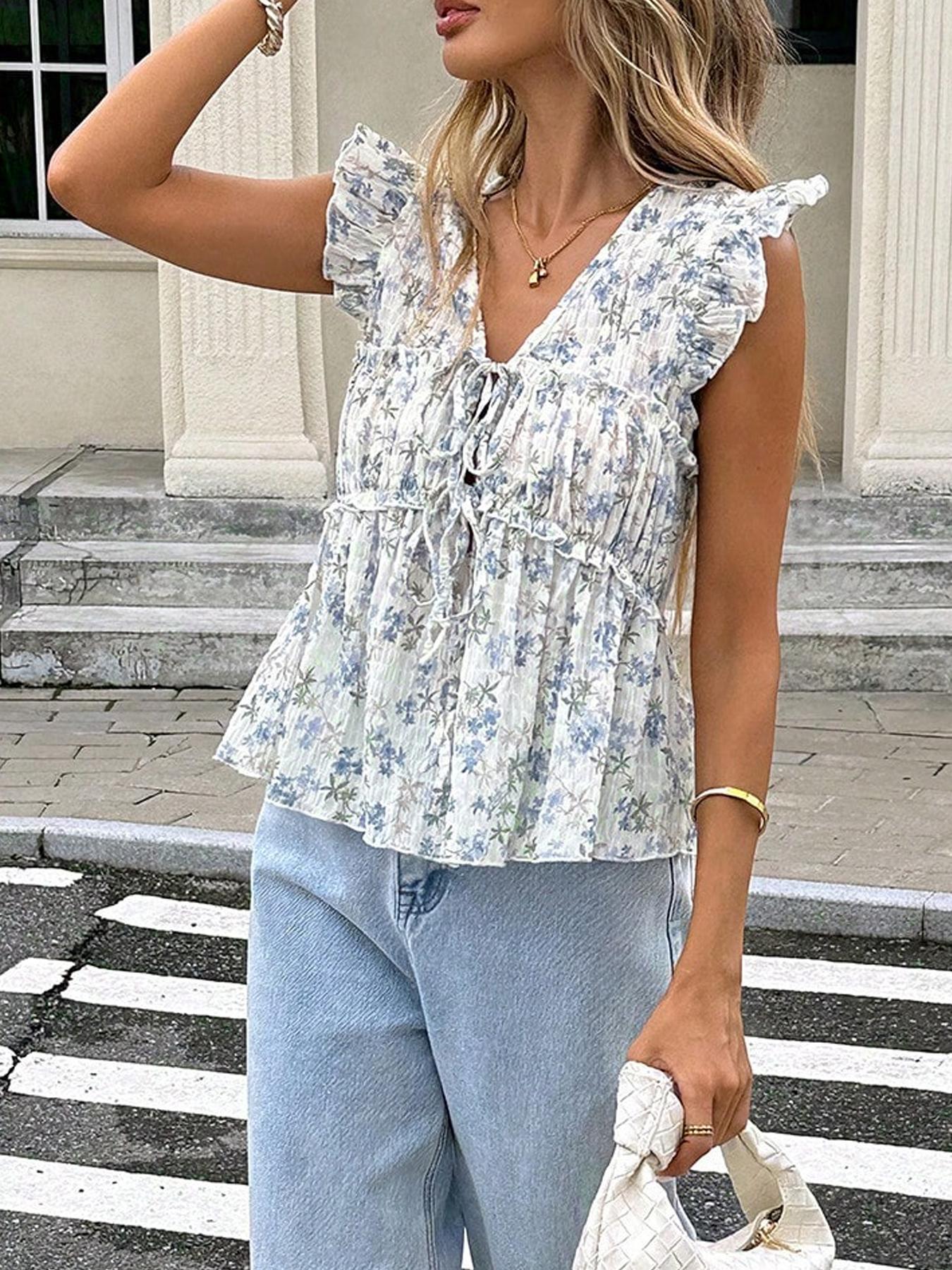 Women's Sleeveless Fitted Shirt Blouse, Fashionable For Summer