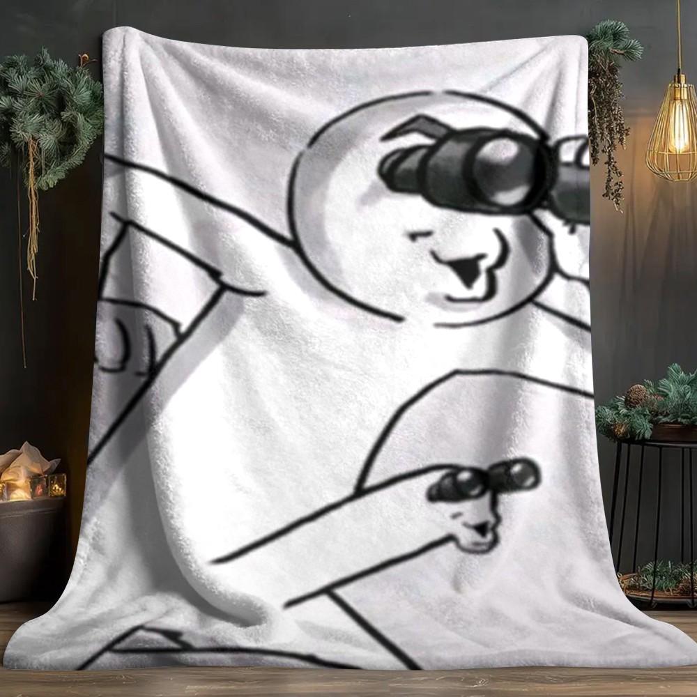 Funny Pattern Print Blanket, Flannel Series Bedding, Dormitory Blanket, Nap Blanket, Car Blanket, Office Blanket, Air Conditioning Blanket