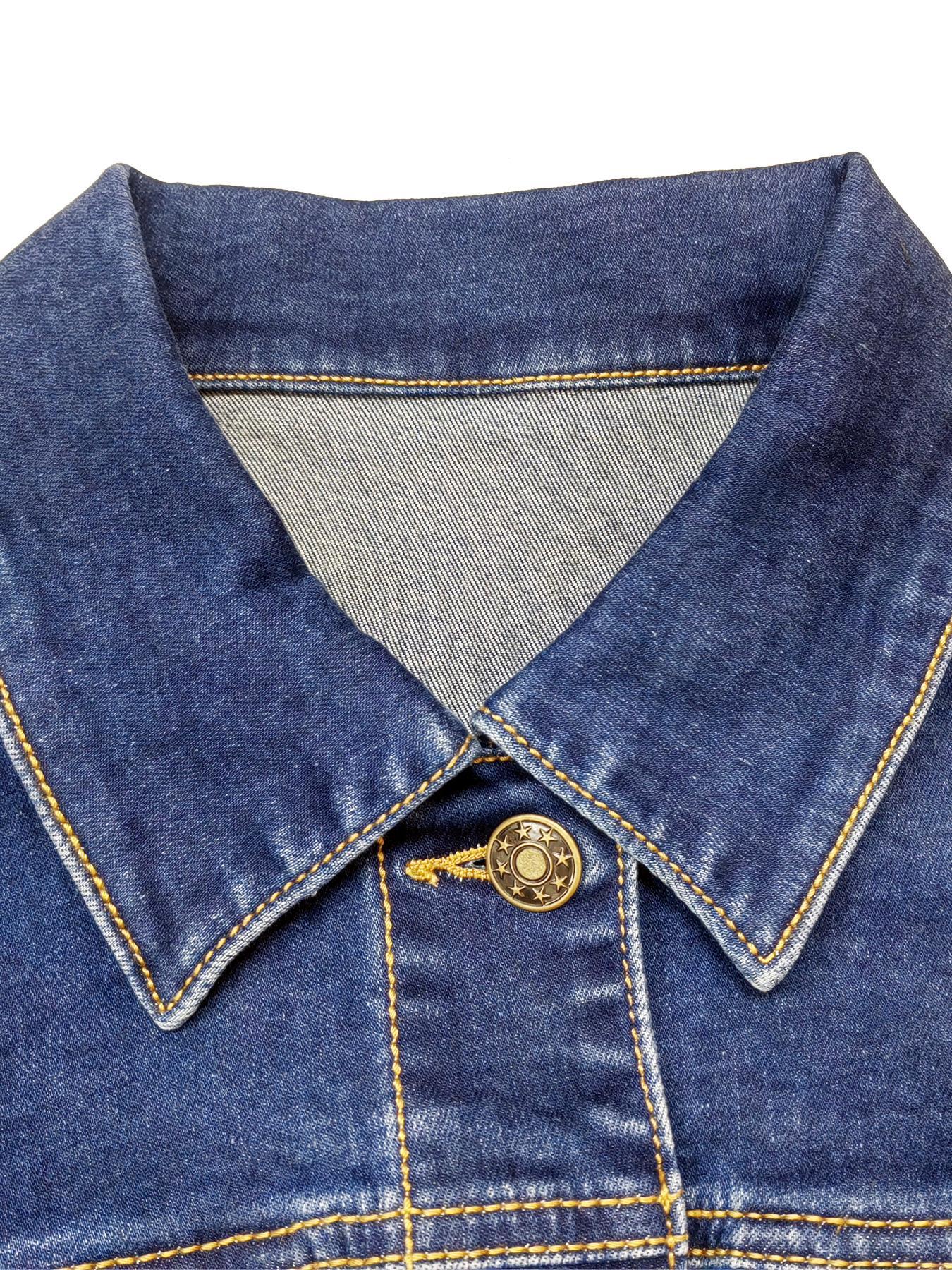 High Elasticity Denim Jacket with Fitted Design, Casual Plain Ripped Style for All Seasons, Long Sleeve Women's Outerwear Coats