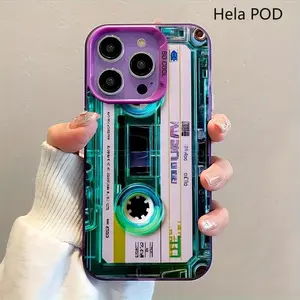 Unique blue-green transparent tape creative design phone case, matte back protective case, suitable for iPhone 17/16/15/14/13/12/11/X/XS/XSMAX/XR/7P/8P/16E/17E, stylish and full of youthful vibe, suitable as a holiday gift for friends, family, or yourself
