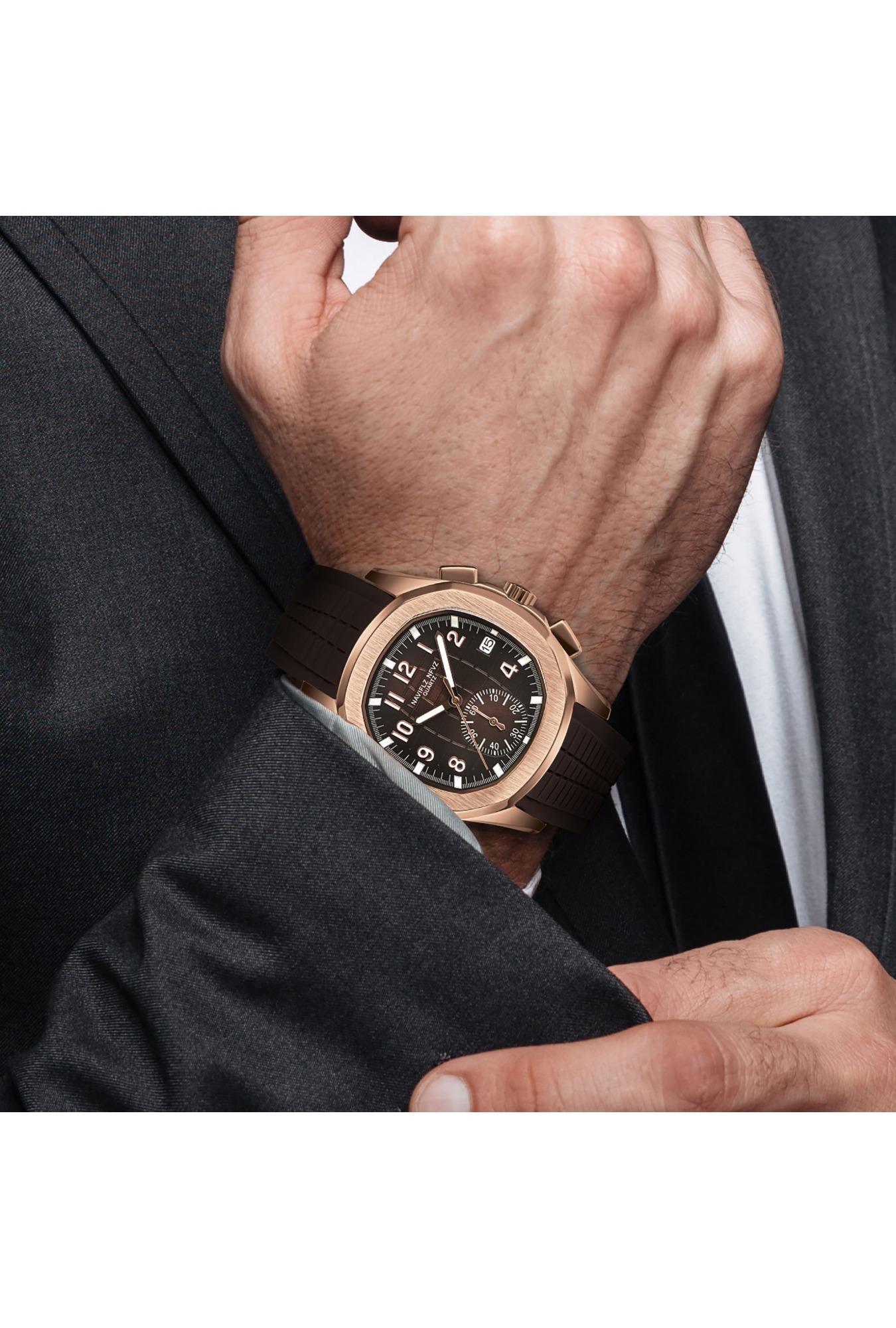 2025 NAVIFLZ NFVZ Luxury Sports Quartz Watch Japan VD53 Chronograph Stainless Steel Watch Rubber Strap Reloj Hombre Waterproof