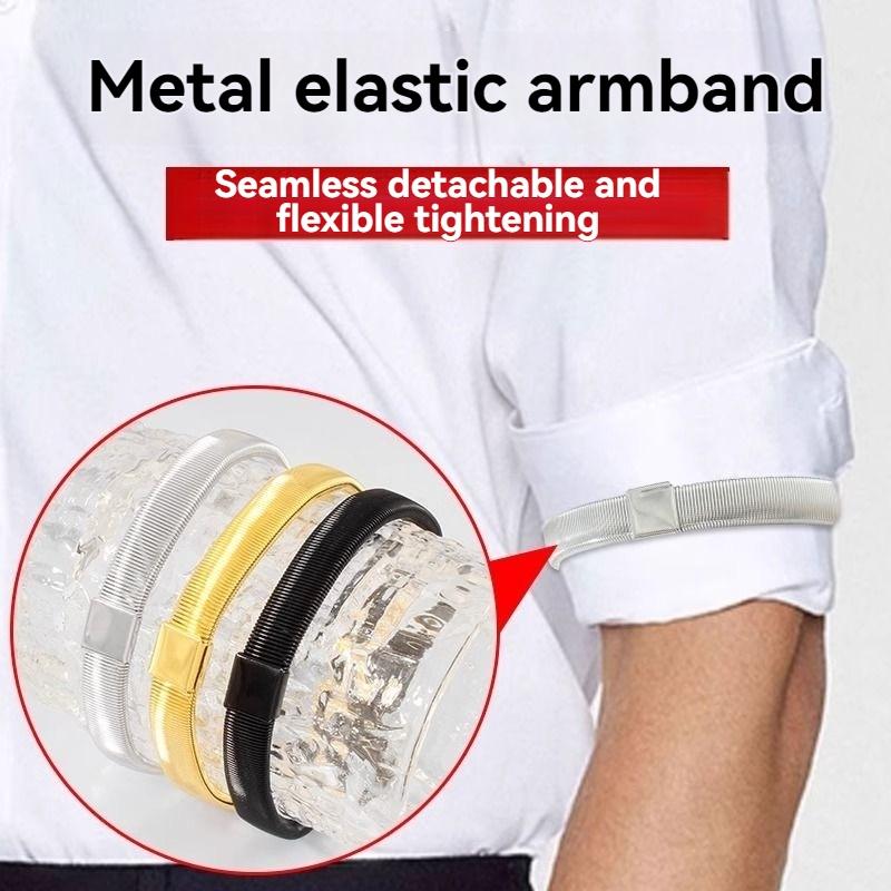 Adjustable Metal Spring Sleeve Cuffs, Unisex Shirt Sleeves Holder, Anti-Slip Arm Bands, 1/4pcs, Sewing Accessory Type