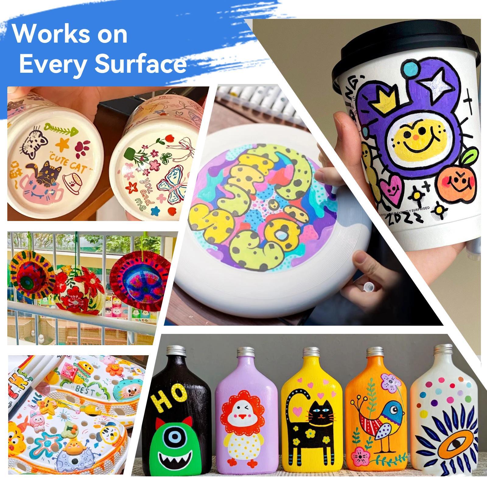 Acrylic Paint Markers Set, 96/120 Colors Dual Tip, Acrylic Brush Marker, DIY Art Supplies for Rock Painting, Canvas, Wood, Crafts, Back-To-School, Christmas Gift