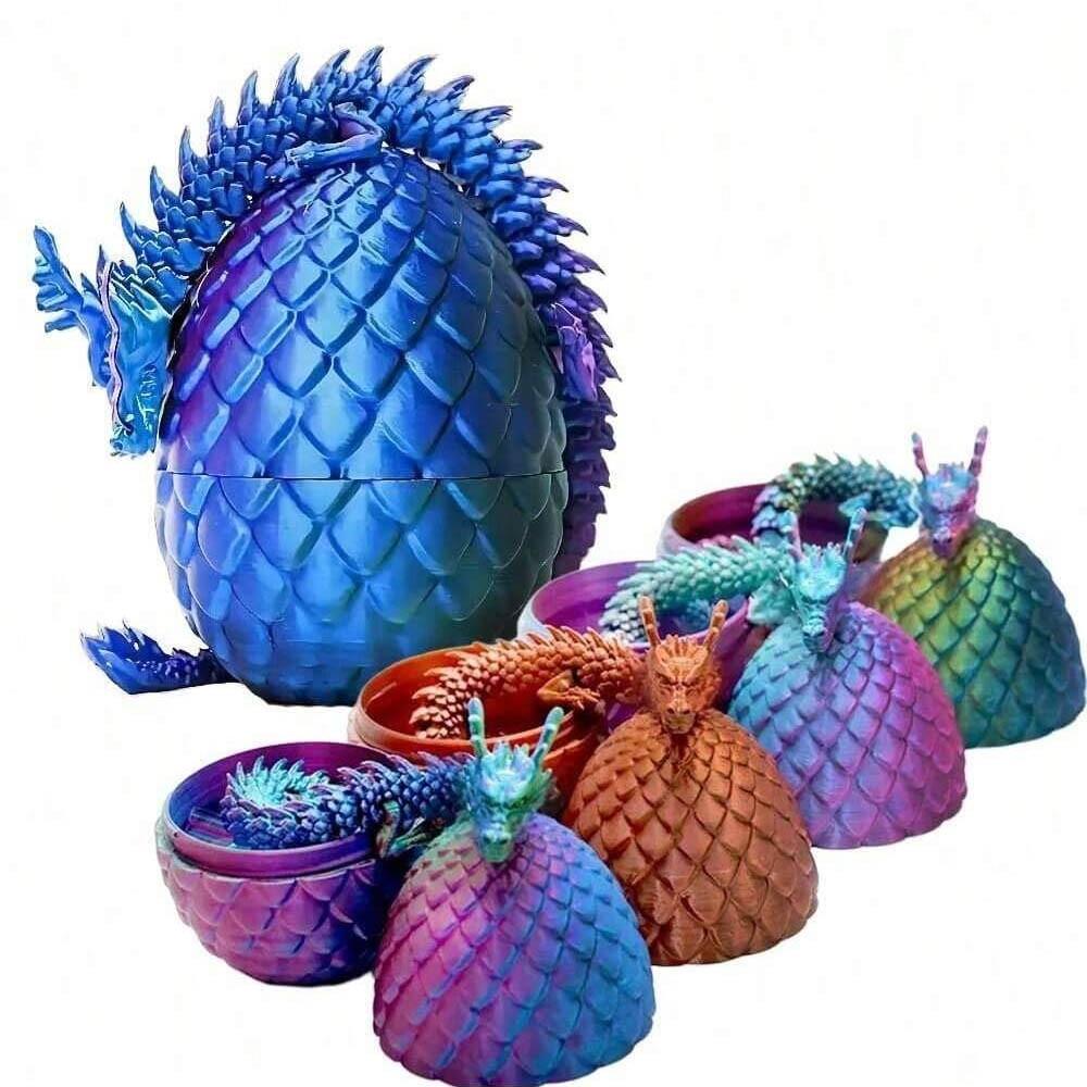 3D Printed Dragon Surprise Egg, Stress Relief Desk Toy Decor, Halloween Ornament, Easter Gift, Christmas Decoration, Adult Gift (contains No Beard)