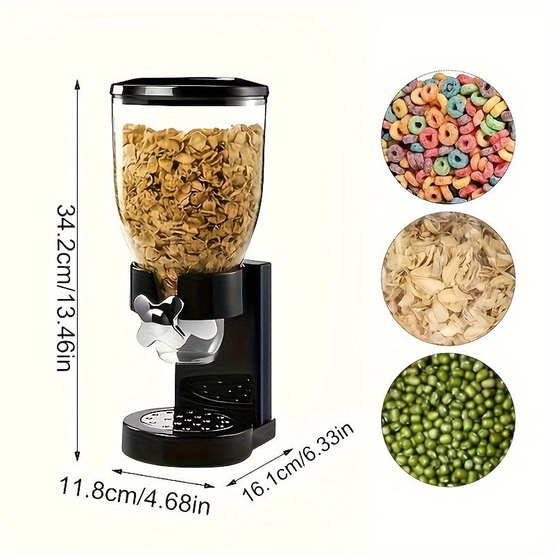 Dual-control dry food dispenser, leak-proof design, large capacity for storing grains, oats, rice, and nuts