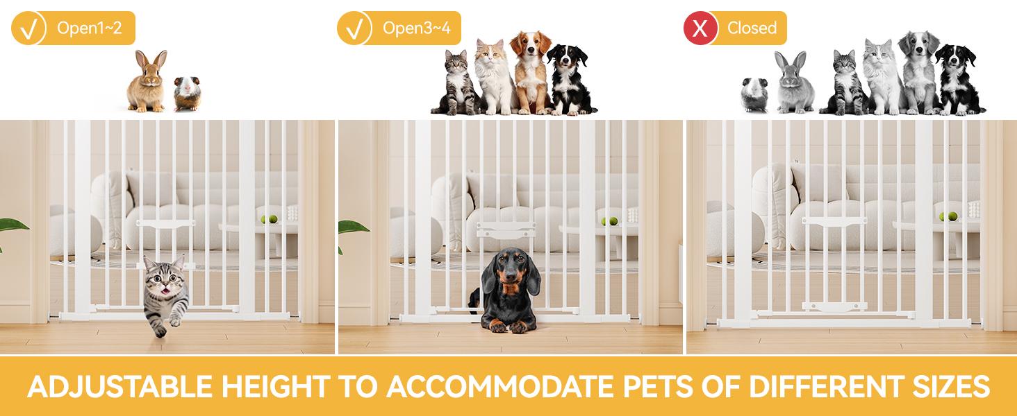 Yitahome Extra Tall 55" High Metal Dog Gate with Cat Door, Auto Close Pet Gate Indoor for Stairs, Doorways, Baby Gate With Pet Door Dog Cat Child Safety Extra Wide Walk Thru Fence Guard