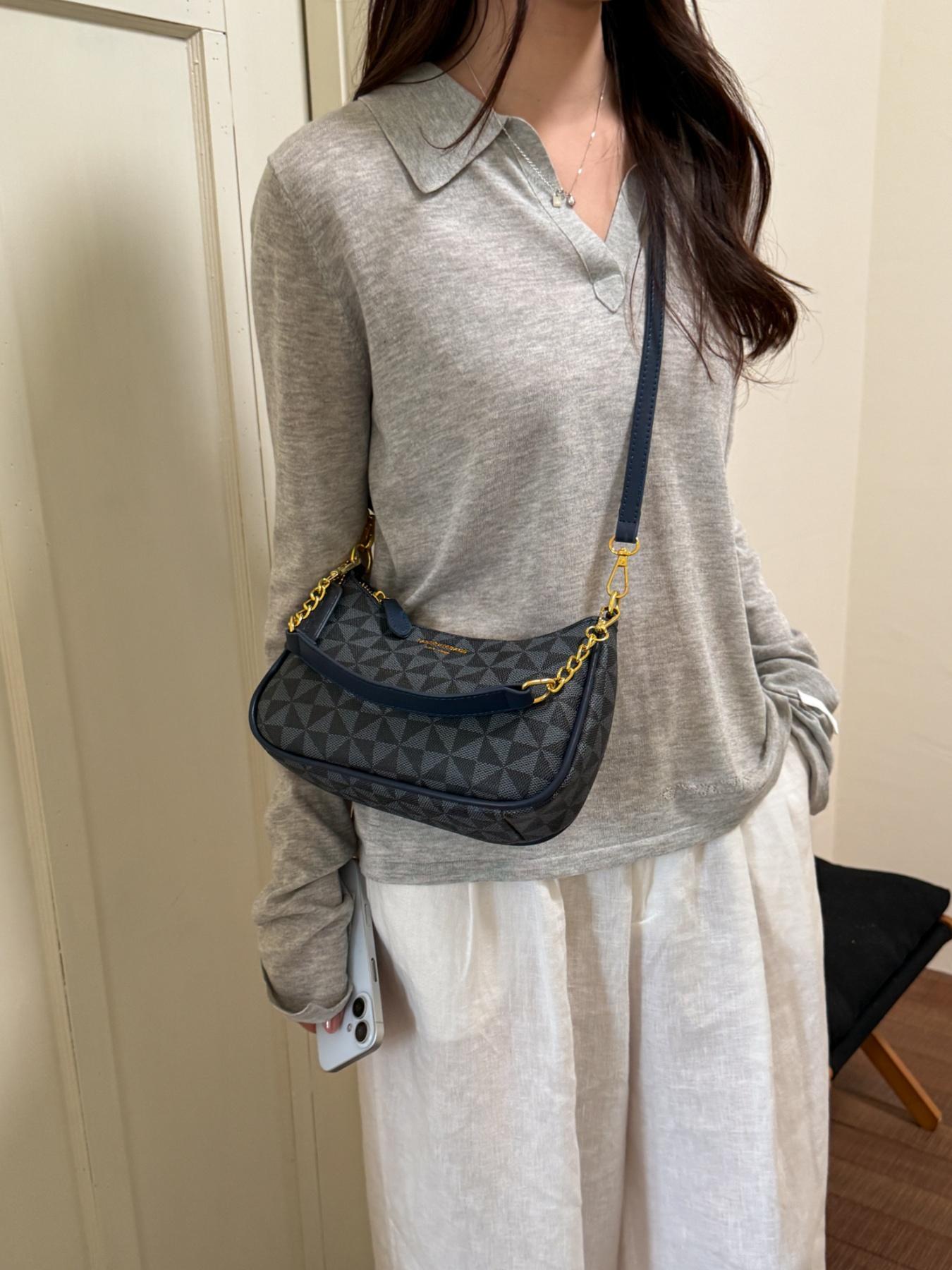 Elegant and lightweight geometric print underarm handbag, detachable and adjustable shoulder strap ladies' compact shoulder bag, suitable for daily dating and shopping Casual crossbody bag, Casual bags