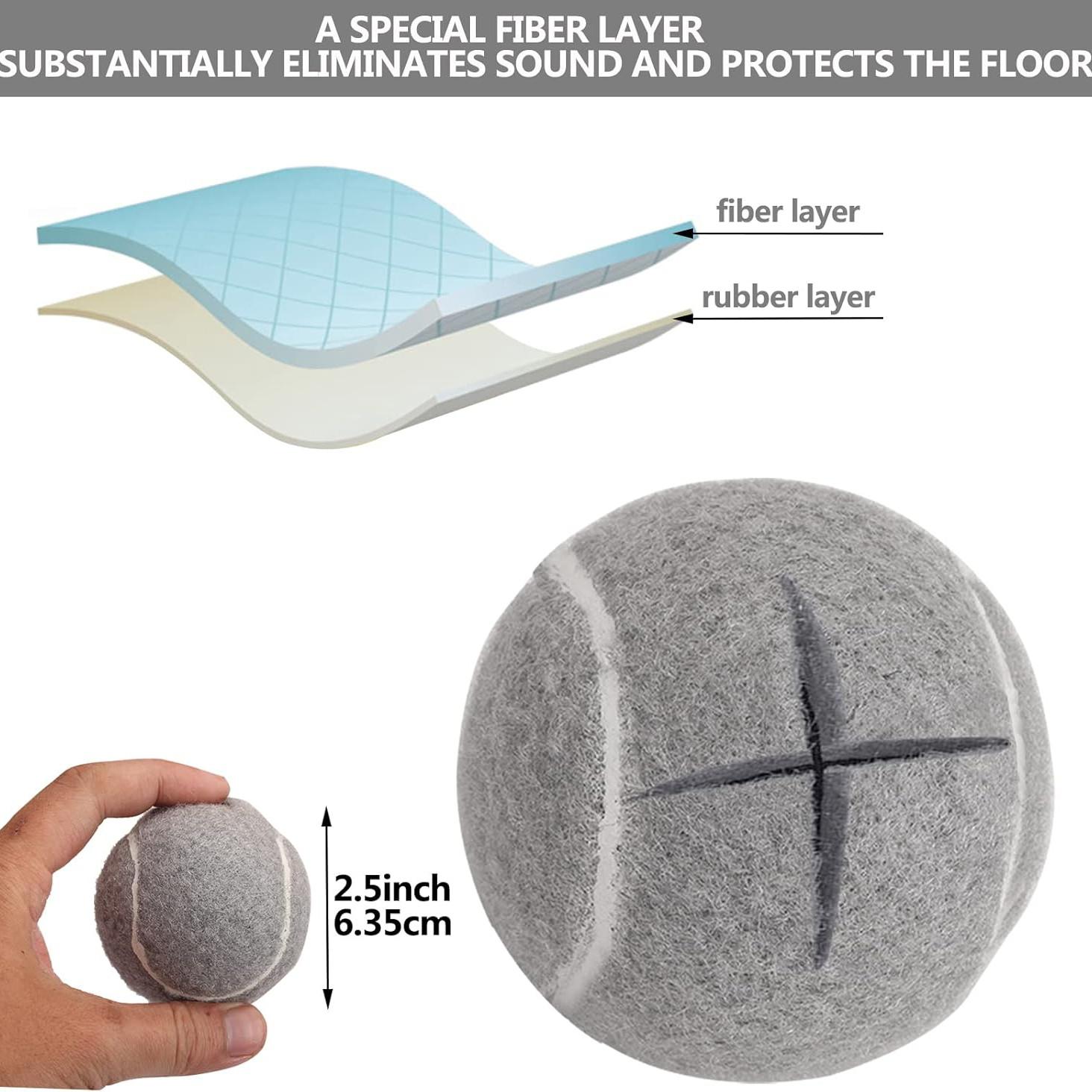 High-Quality Pre-Cut Tennis Balls for Walker Aids (4-Pack), Easy Installation, Elderly Walker Accessories, Protects Furniture Legs and Floors