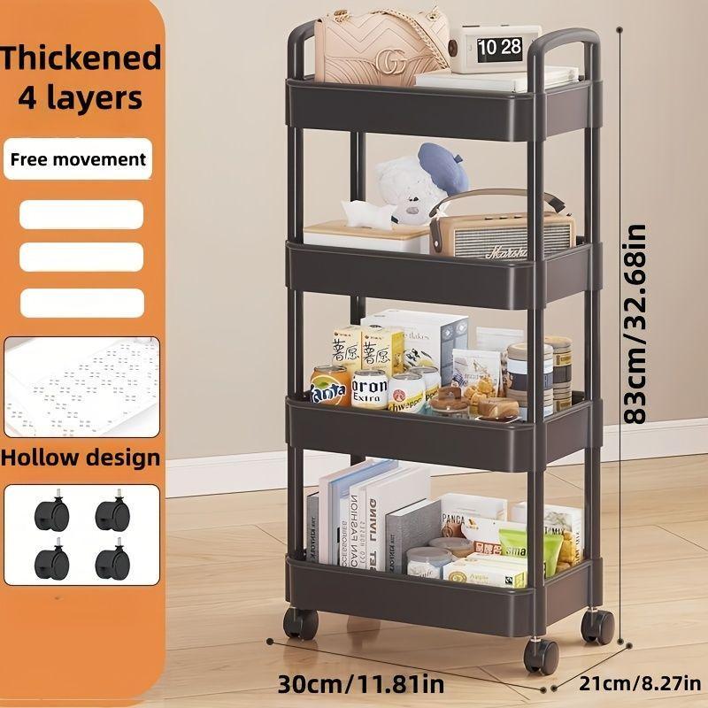 Small Cart Storage Rack, Multi-Layer Mobile Organizer for Kitchen, Bedroom, Bathroom, Baby Snack Holder, Space-Saving Shelf