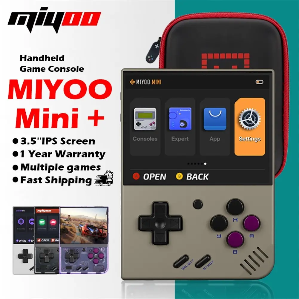 Miyoo Mini Plus Retro Handheld Game Console Classic Players Emulator IPS Screen with WiFi & RTC Portable Case Mini+ Video Games Consoles Simulator Pocket Gift For Leisure Time Suitable for men, women and children