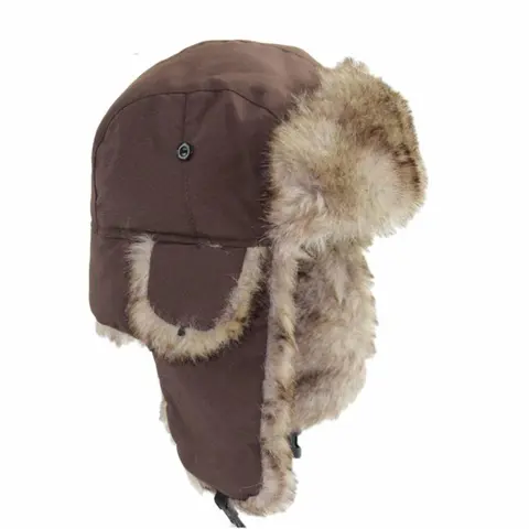 Cozy Winter Trapper Hat for Men & Women - Warm Russian Trooper Style with Faux Fur Ear Flaps - Perfect for Outdoor Skiing, Hunting, and Fishing Adventures