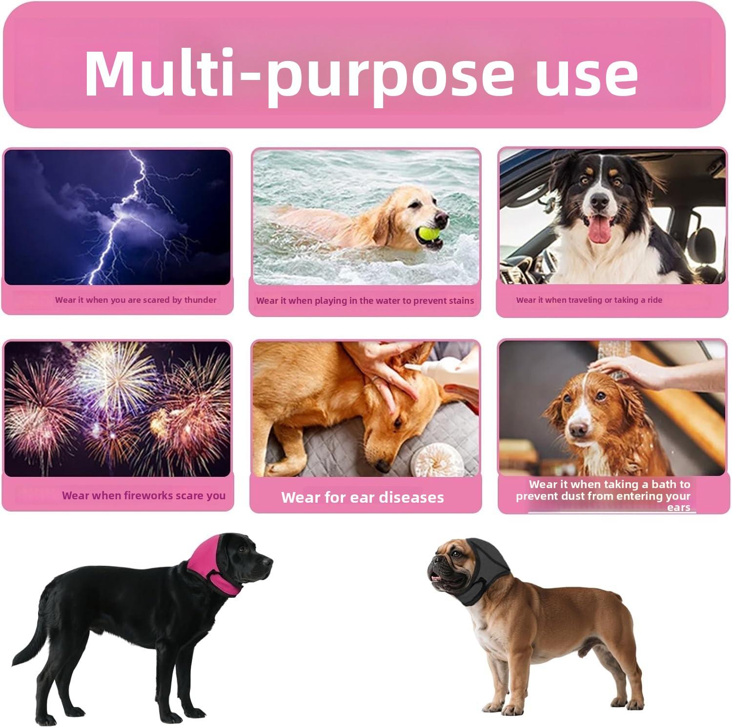 Thickened and oversized dog earmuffs for swimming, noise-reducing calming hat, warm hoodie 0kg with noise-reducing earmuffs available