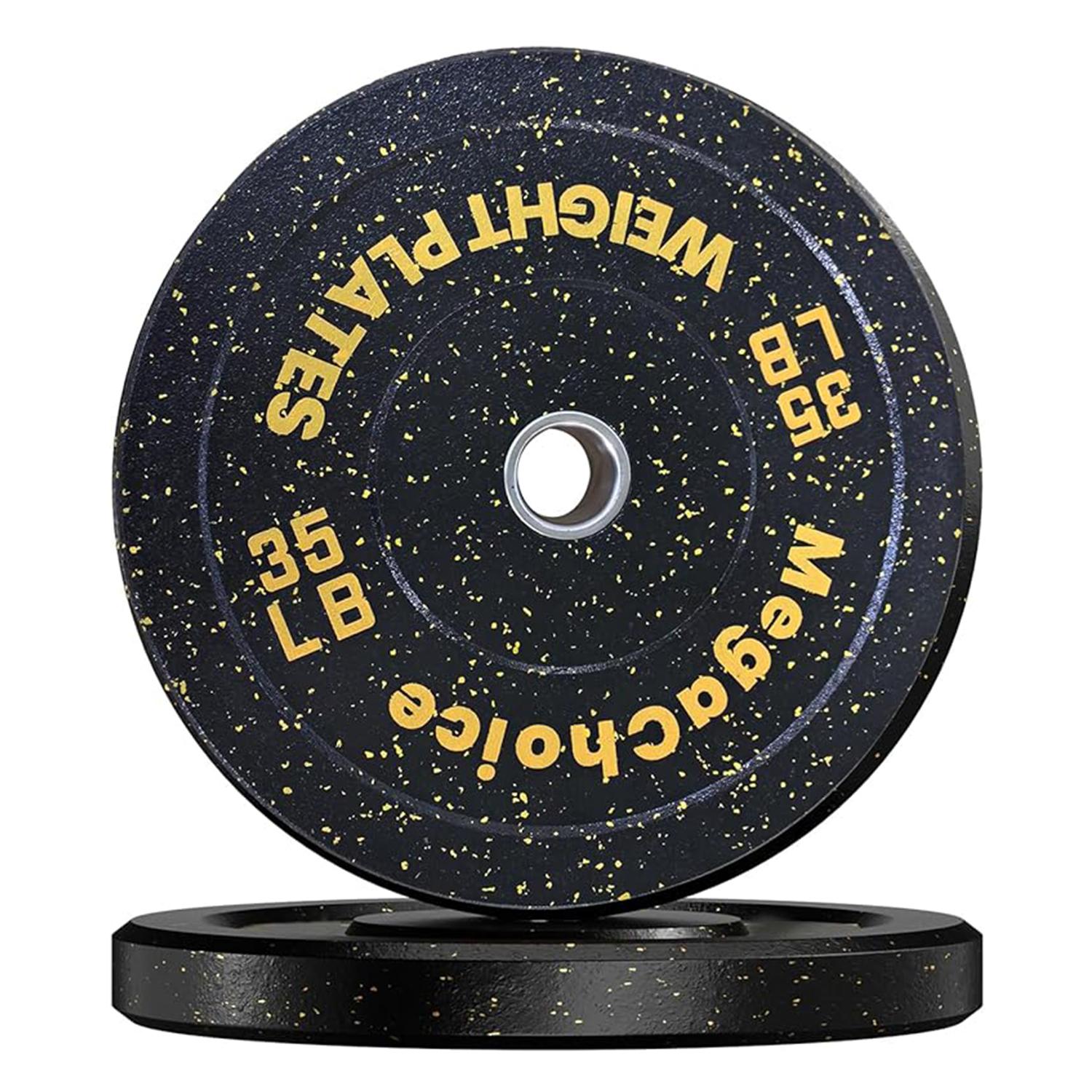 Bumper Plates, 2-Inch Weight Plates For Strength Training & Weightlifting, Barbell Weight Plates Set for Home Gym, 2pcs, 10LB, 15LB, 25LB, 35LB, 45LB