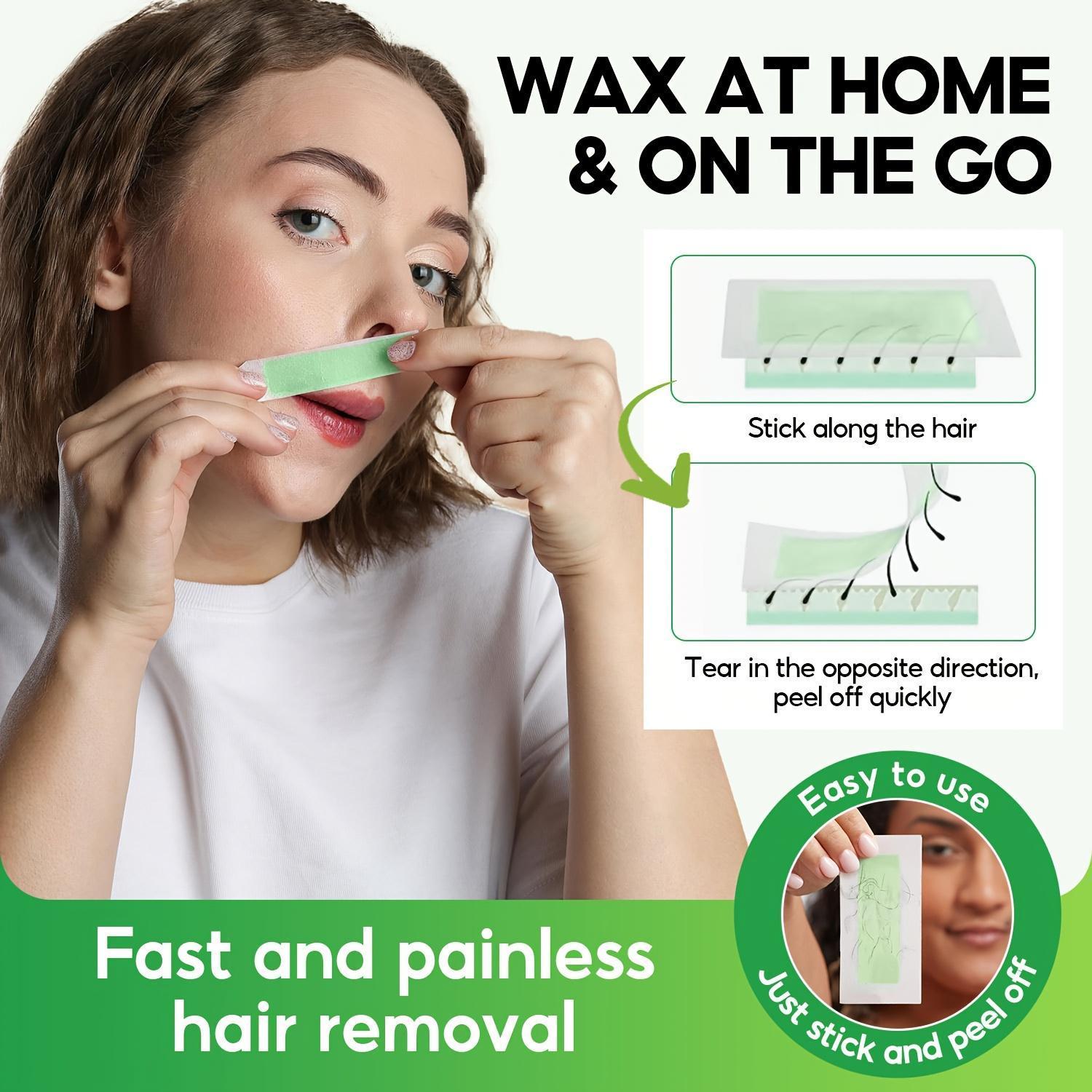 72 PCS Facial Wax Strips for Women, Eyebrow and Upper Lip Hair Removal Strips, Easy At Home Waxing Kit for Face, Quick Beauty Hair Removal Strips for Brows, Chin and Small Areas, Portable Personal Care Essentials