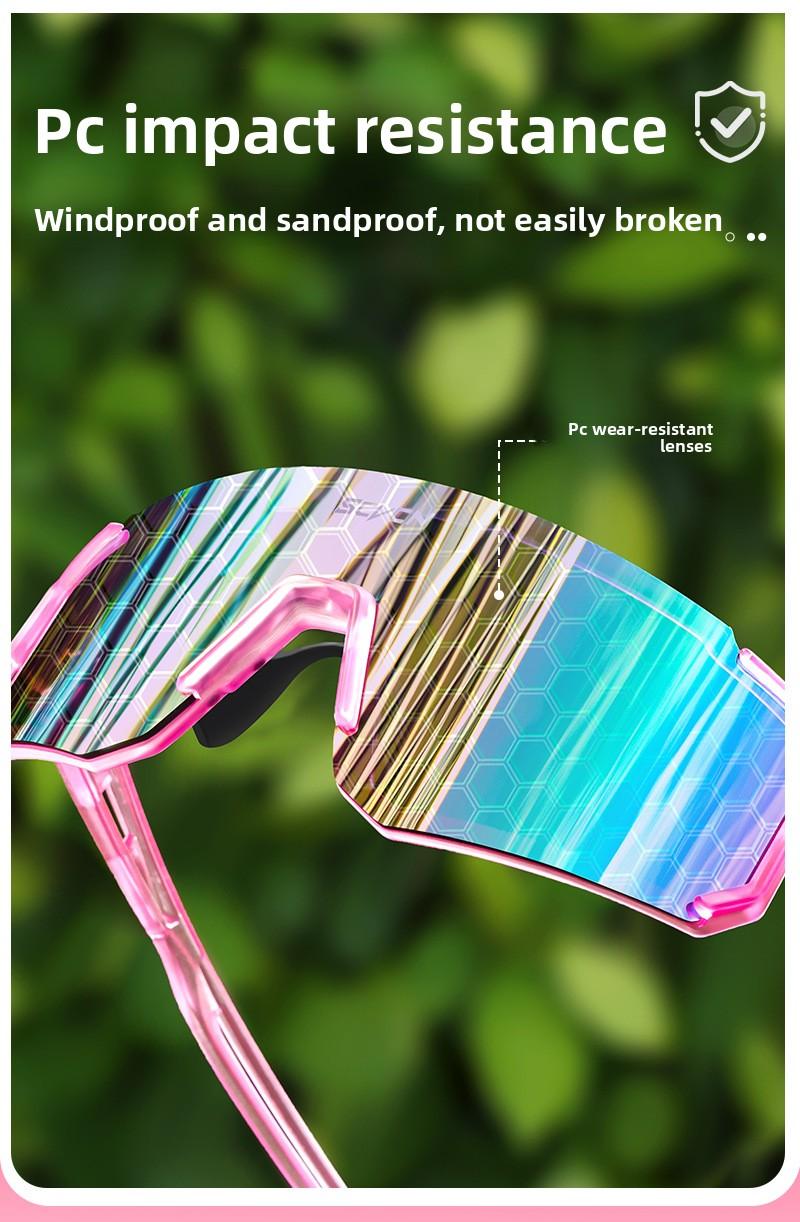 SCVCN Colorful Sports Glasses Windproof Cycling Glasses Sports Sunglasses Outdoor Running Light proof Glasses Off road Climbing Glasses, UV400+UV resistant Suitable for Climbing Cycling Climbing Running Fishing, Lightweight Material HD Vision