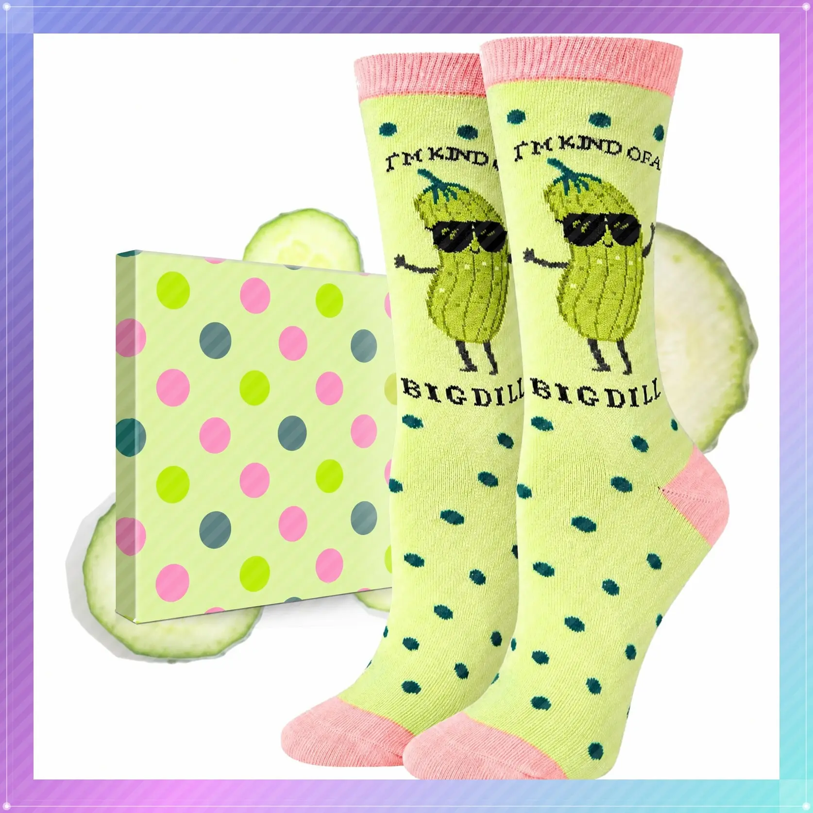 Funny Pickle Socks for Women - Cute Novelty Crew Socks, Funky Animal & Food GiftsGift