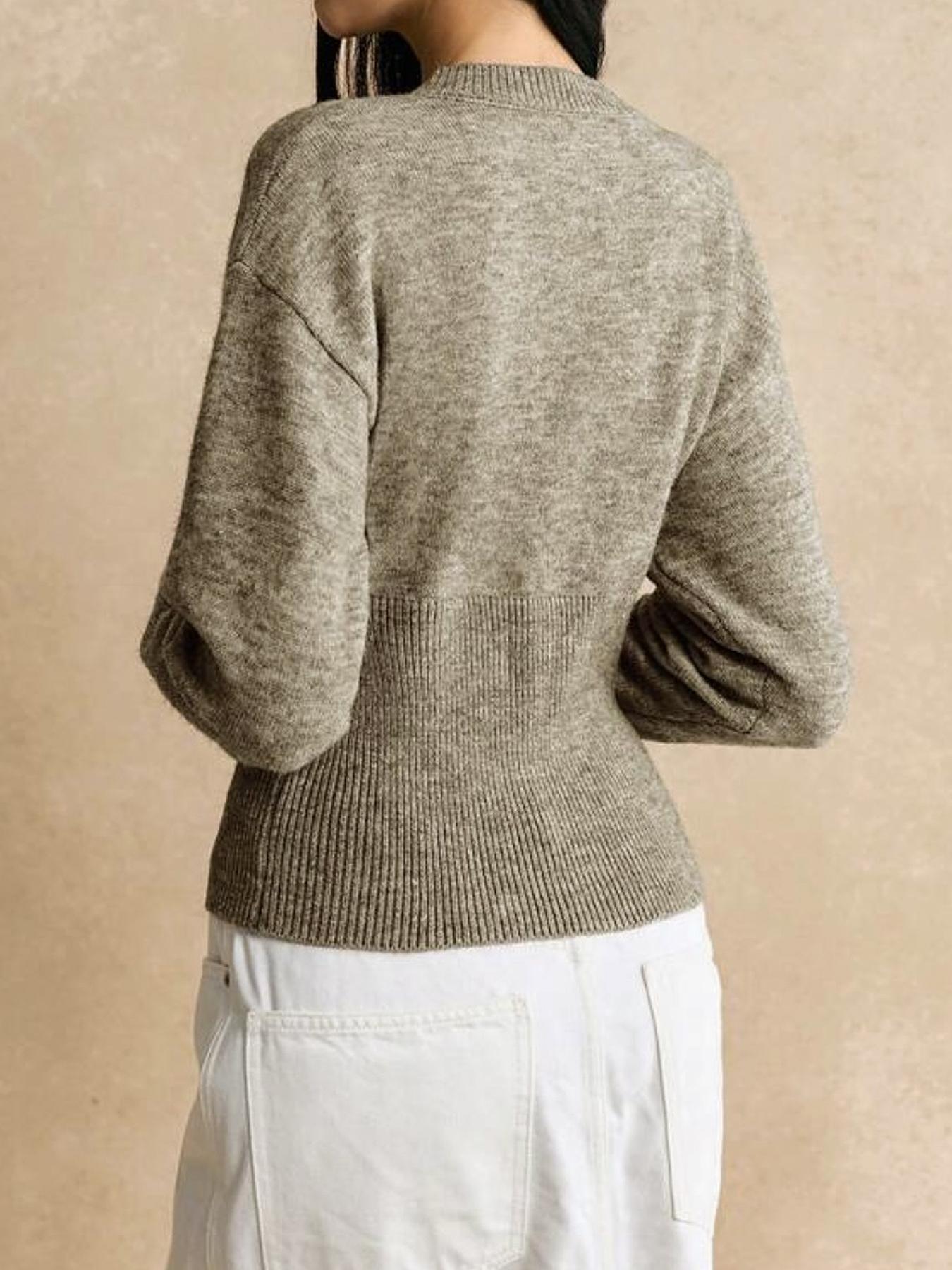 Elegant Slim-Fit Button-Front Cardigan, Fashionable Casual Waist-Centric Knitwear for Fall & Winter Seasons