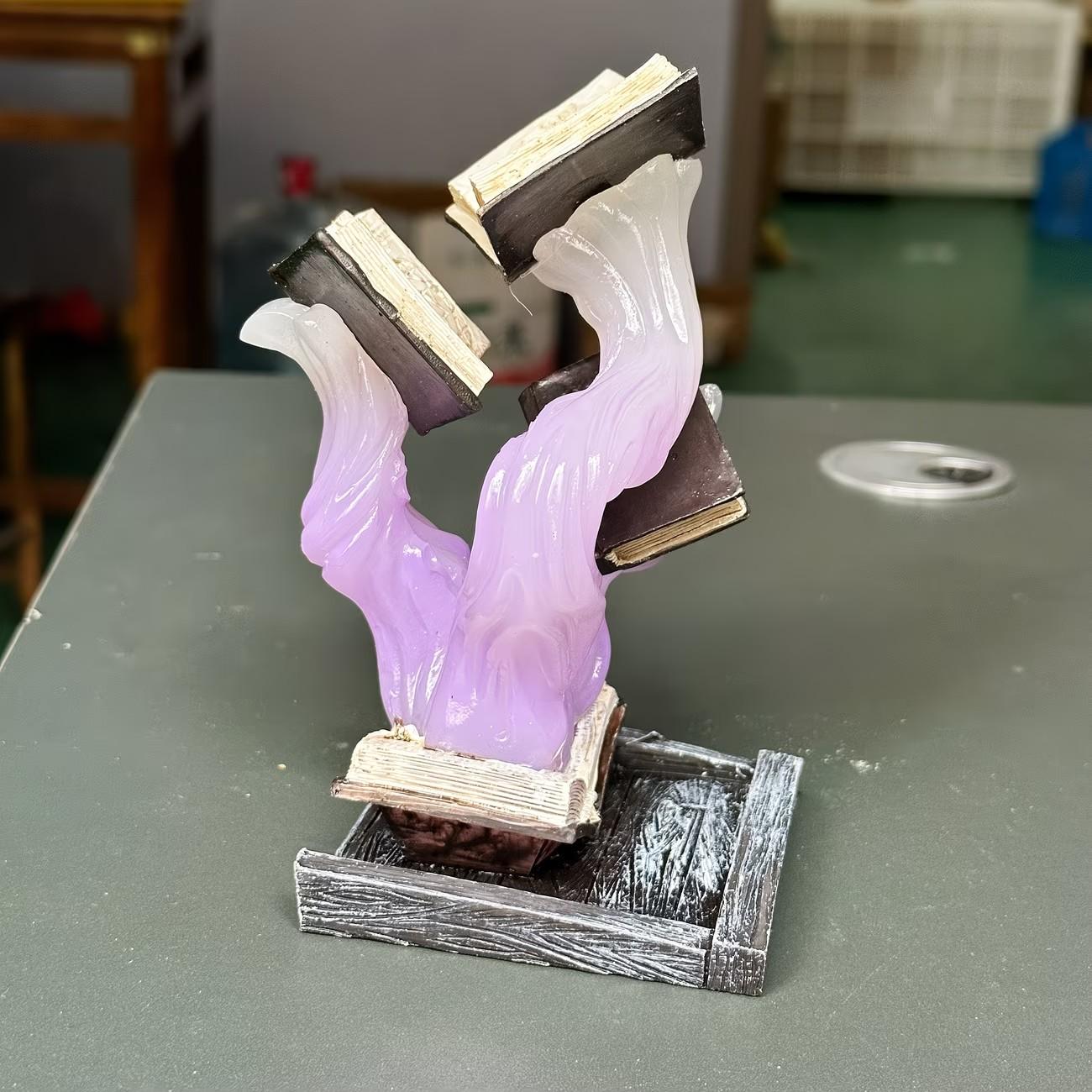 Enchanted Book Dice Tower, Creative Resin Statue for Home & Office Decor, Versatile Indoor/outdoor Display, Unique Artistic Piece, Resin Ornament