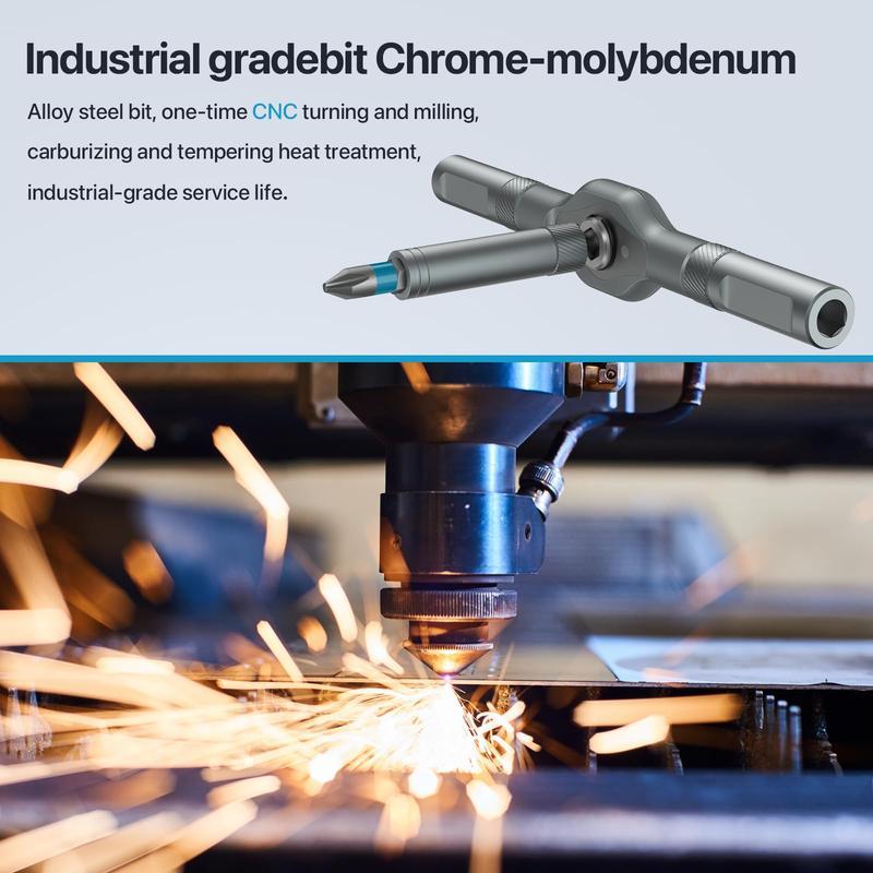 SEESE 24-in-1 Magnetic Screwdriver Bit Set, Household Repair Toolkit with T-Shaped Ratchet Handle, Portable Precision Hand Tool Kit