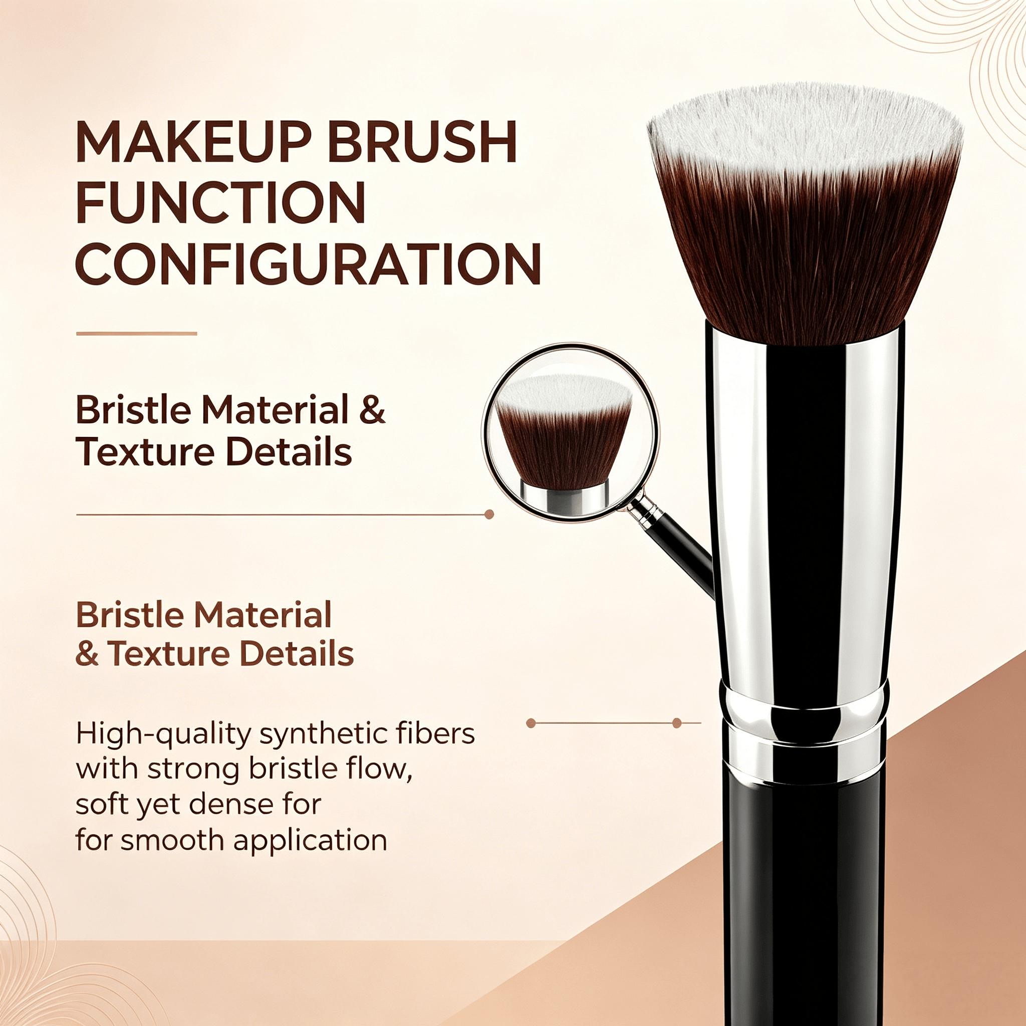 Flat Top Foundation Brush, Soft Synthetic Hair, Flawless Face Makeup, Concealer Bb Cream Brush, Perfect for Smooth Application