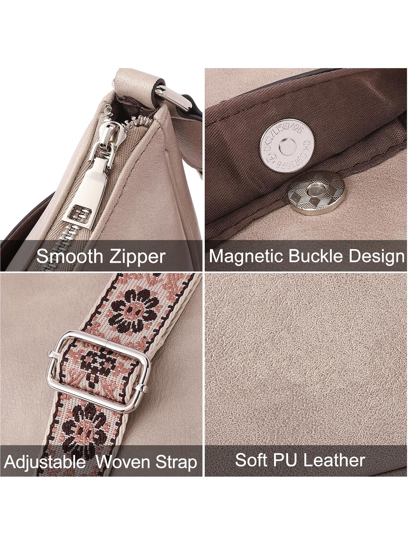 Women's Vintage Crossbody Bag, Fashionable Pu Leather Zipper Shoulder Bag with Adjustable Strap, Casual Crossbody Bag for Daily Used, Adjustable Strap Purse, Fashionable Bags, Stylish Versatile Bag, Crossbody Shoulder Handbag, Casual Trendy Bag