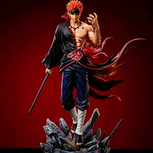 Naruto Pain Tsukuyomi Figure, Classic God Hand Design, Battle Damage Effect, Rod, Orb, Rock Base, High Detail, Anime Collectible
