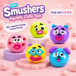 2026 NEW Smushers Squishy Curiosities Smushers Dog Face SwapSquishy Soft Moldable Cute Slow Rise RelaxingSensoryFidget Relief Anxiety Stress Fun with InterchangeableFaces for Tactile PlayFun A great helperfor work andstudy An excellent gift for children.