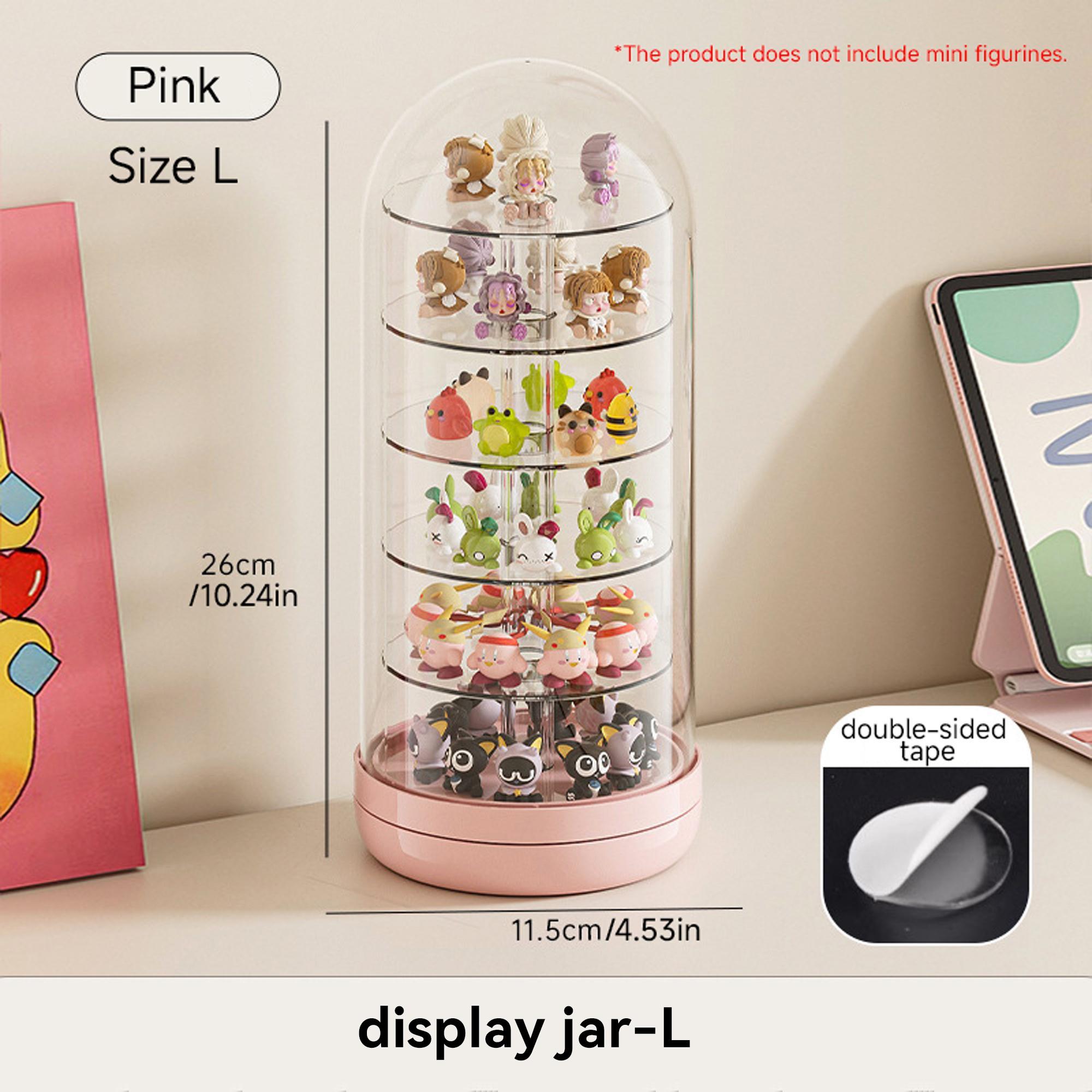 360° Rotating Storage Display Box, Transparent Layered Organizer, Suitable for Popbean, Labubu, Skullpanda, Dimoo, Hirono, Molly Collectors