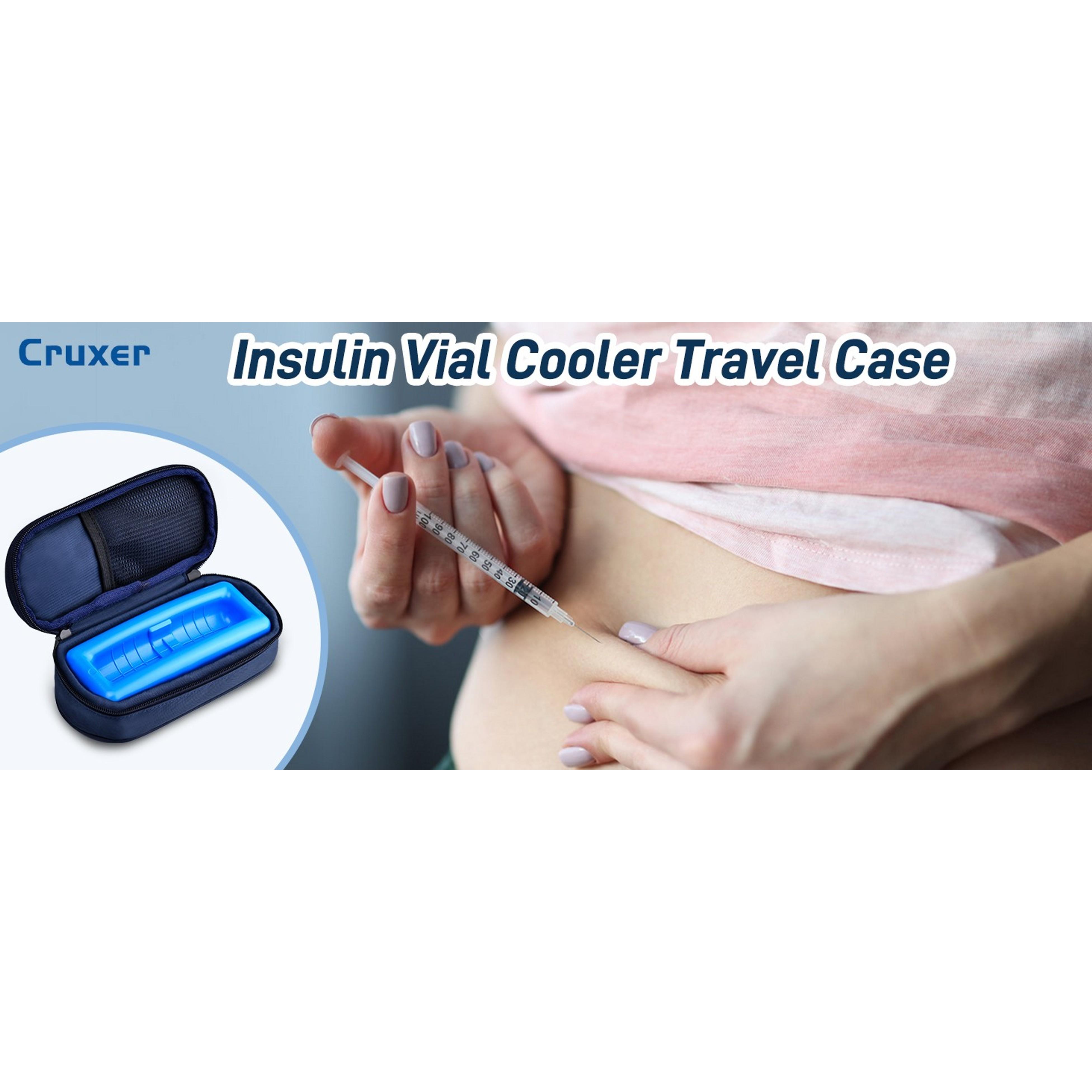 Insulin Vial Cooler Travel Case - TSA-Approved Portable Refrigerated Medicine Bag with Protective Ice Brick, Keeps Diabetes Medication Cool During TravelGift