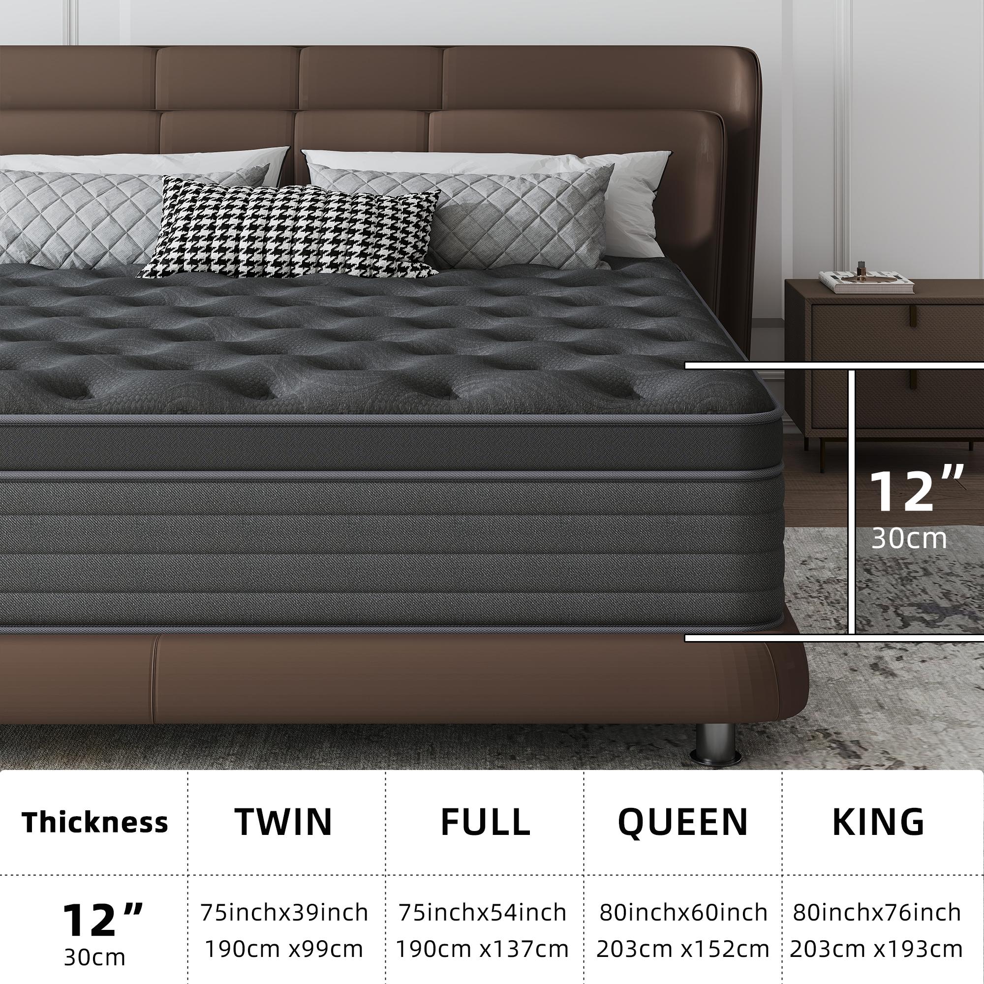 12/14" Hybrid Foam Mattress in a Box, Gel Memory Foam and Pocket Springs, Medium Firm, with Strong Edge Support for Pressure Relief,sweet night bed,Queen Size,sleep position,new house,Comfortable Sleep