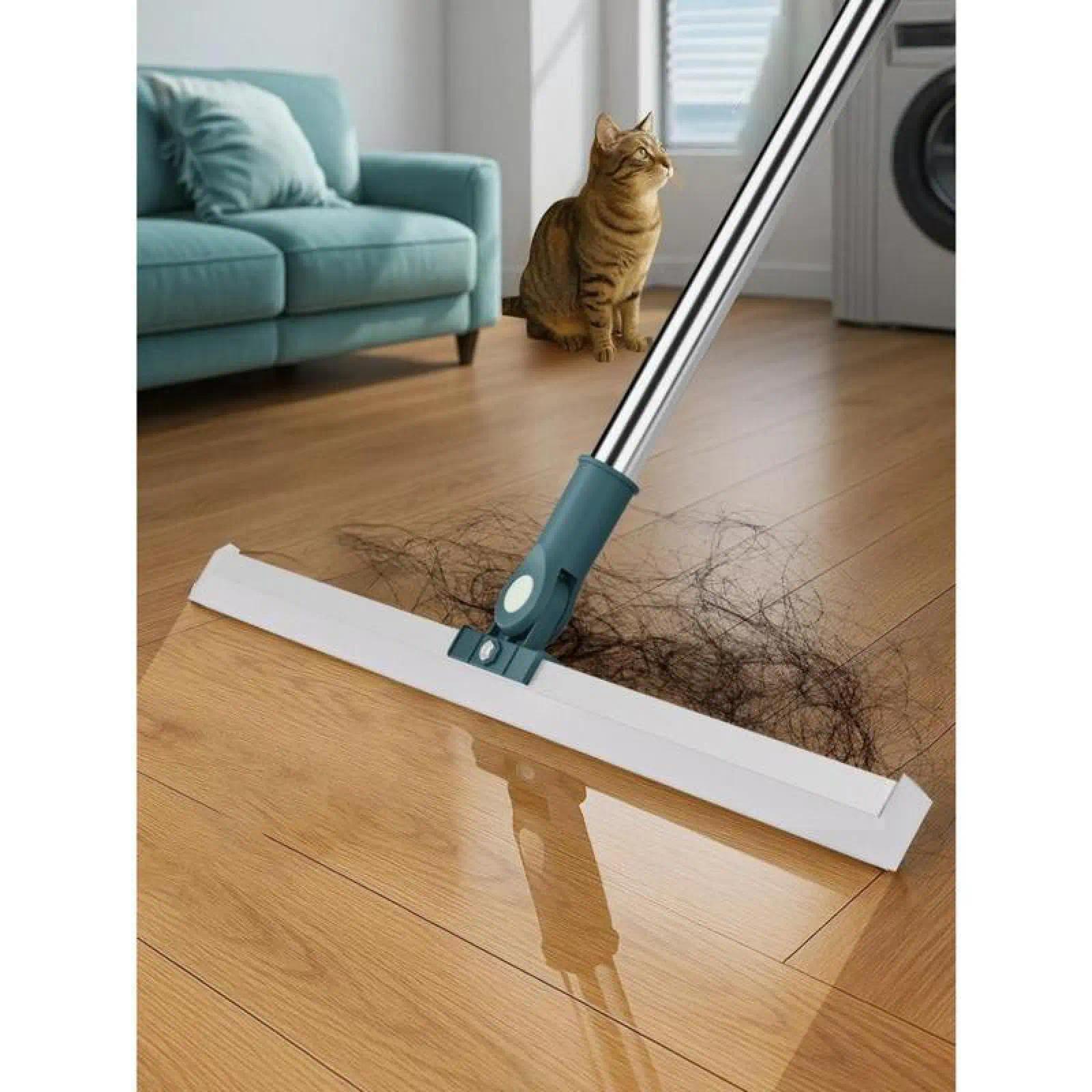 Pet Hair Tile,Dirt,Hardwood Floors,3 in1 Multifunctional,Liquids,Mop All Surface Sweeper And Squeegee For Wet and Dry Cleaning Dust,1 CountHome Retractable Silicone Floor Squeegee Bathroom Glass Floor Squeegee.