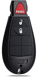Key Fob Shell Case Replacement Fit for Dodge Ram 1500 Challenger Charger Durango Grand Caravan Journey Chrysler 300 Keyless Entry Remote Control 4 Button Pad Cover M3N5WY783X GQ4-53T