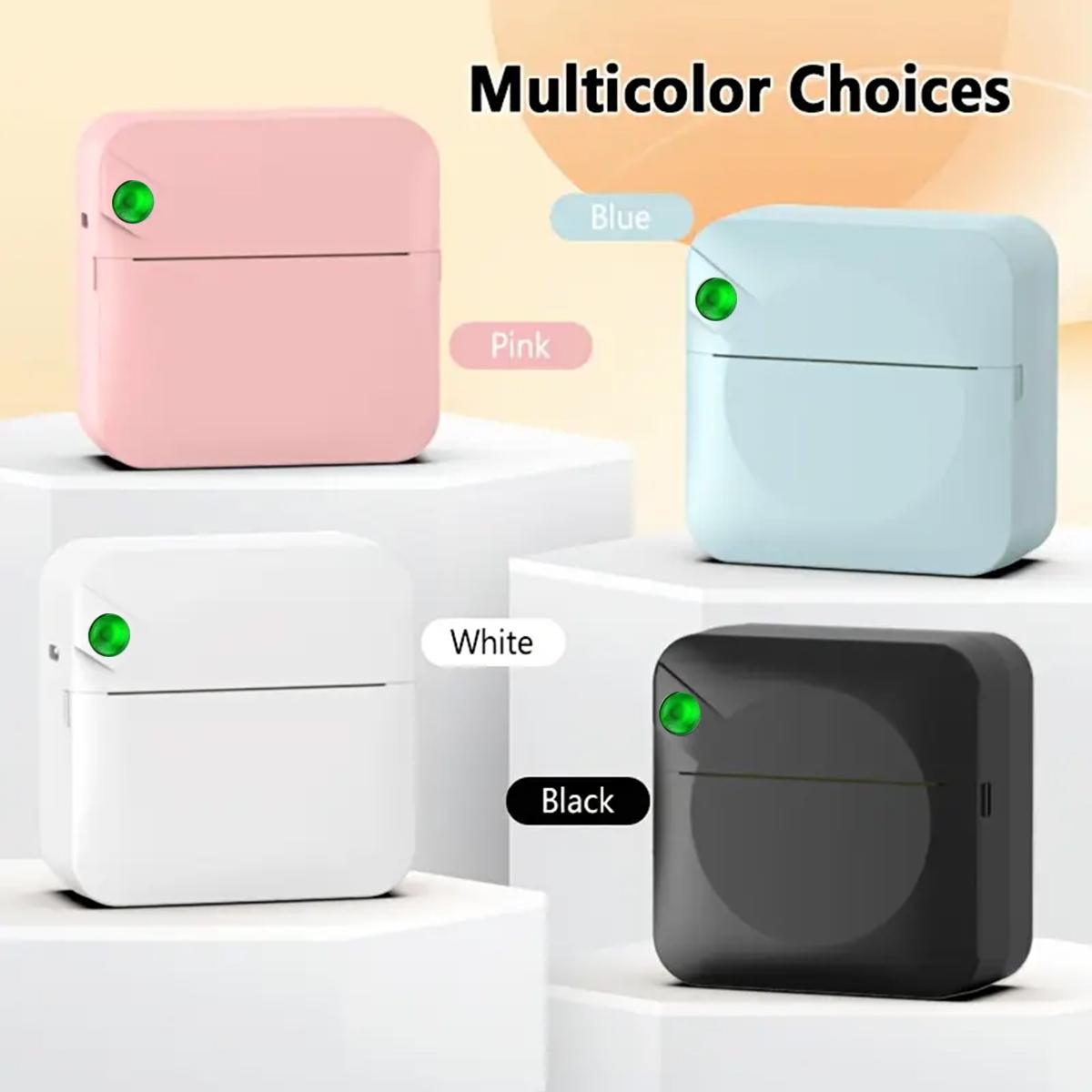 Portable Wireless Mini Printer, Thermal Inkless Printer, Compatible with iOS and Android, Ideal for Office and Home Use