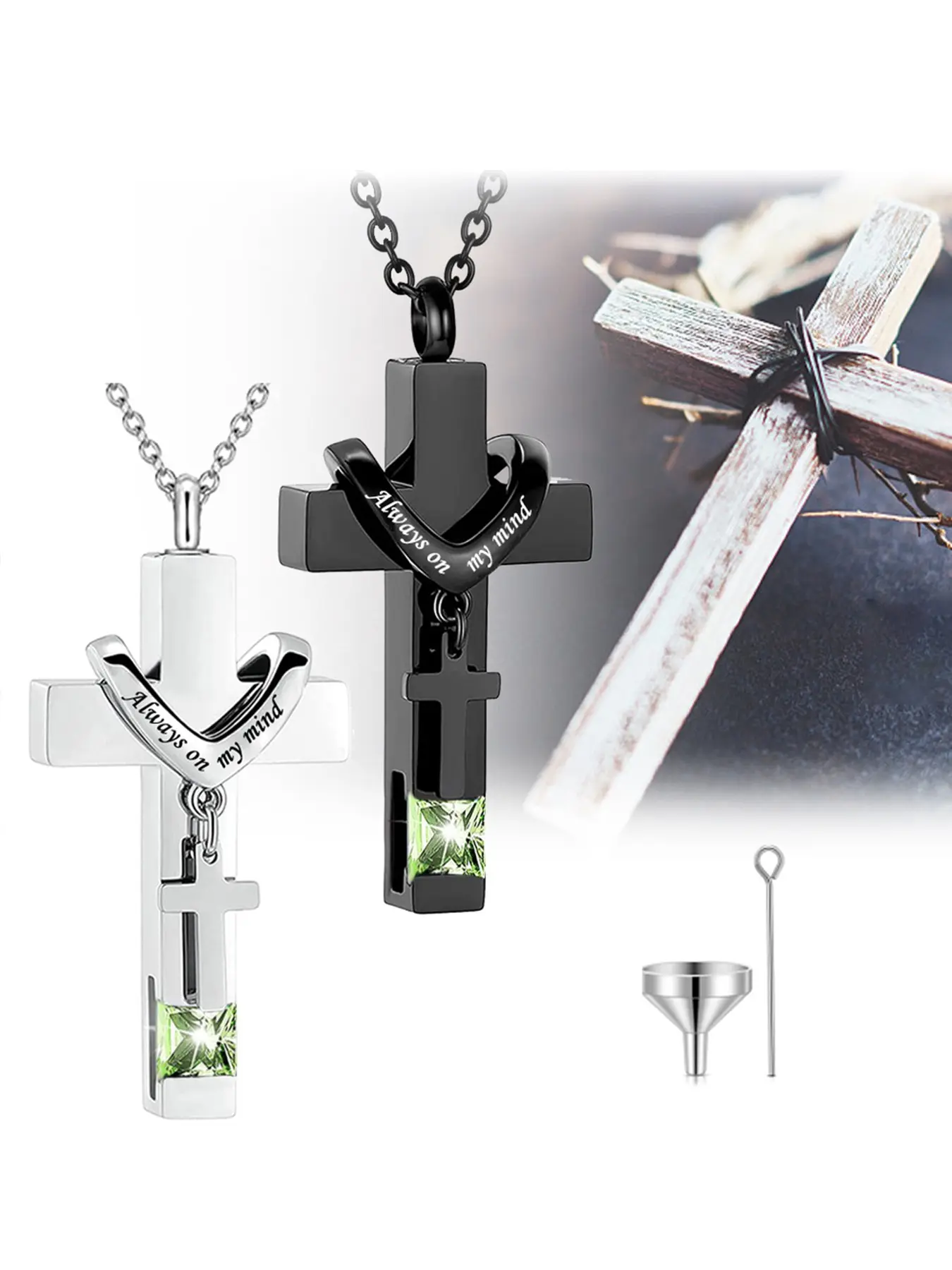 1 Pcs Cross Urn Necklace for Ashes Cremation Jewelry for Women Gilrs Keepsake Memorial Ashes Pendant Ashes  Keepsake Locket Jewelry